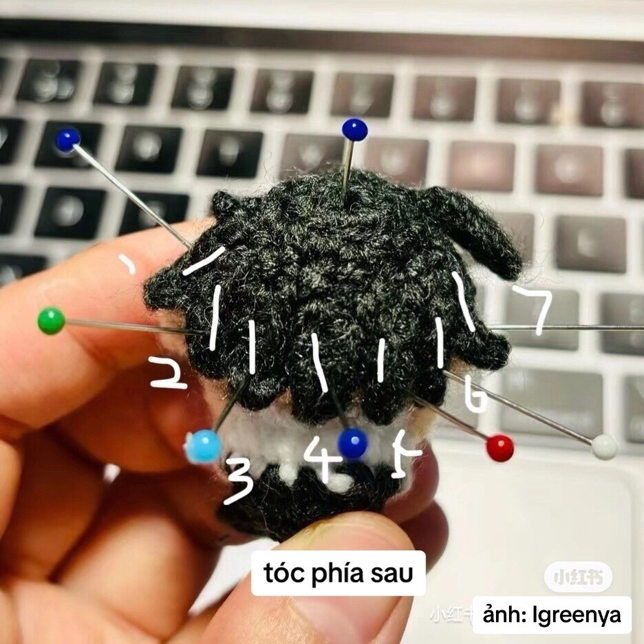 Chart móc len nhân vật Yuta Okkotsu tóc đen