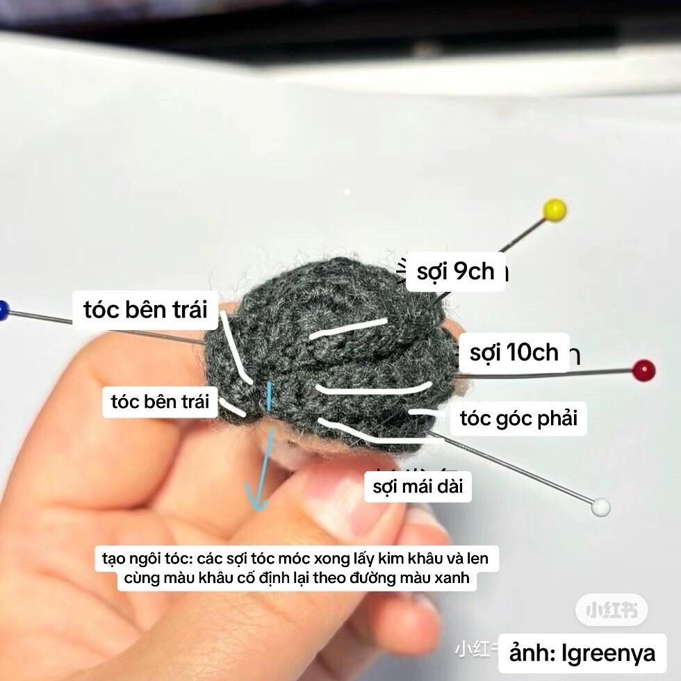 Chart móc len nhân vật Yuta Okkotsu tóc đen