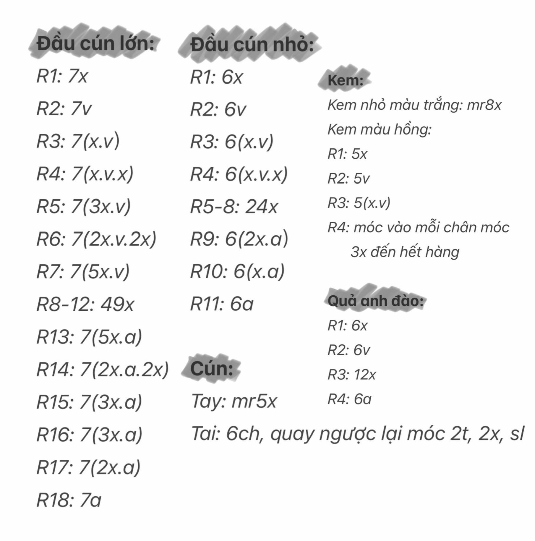 Chart Móc Len Oreo Kẹp Cún - Hướng Dẫn Chi Tiết Từng Hàng