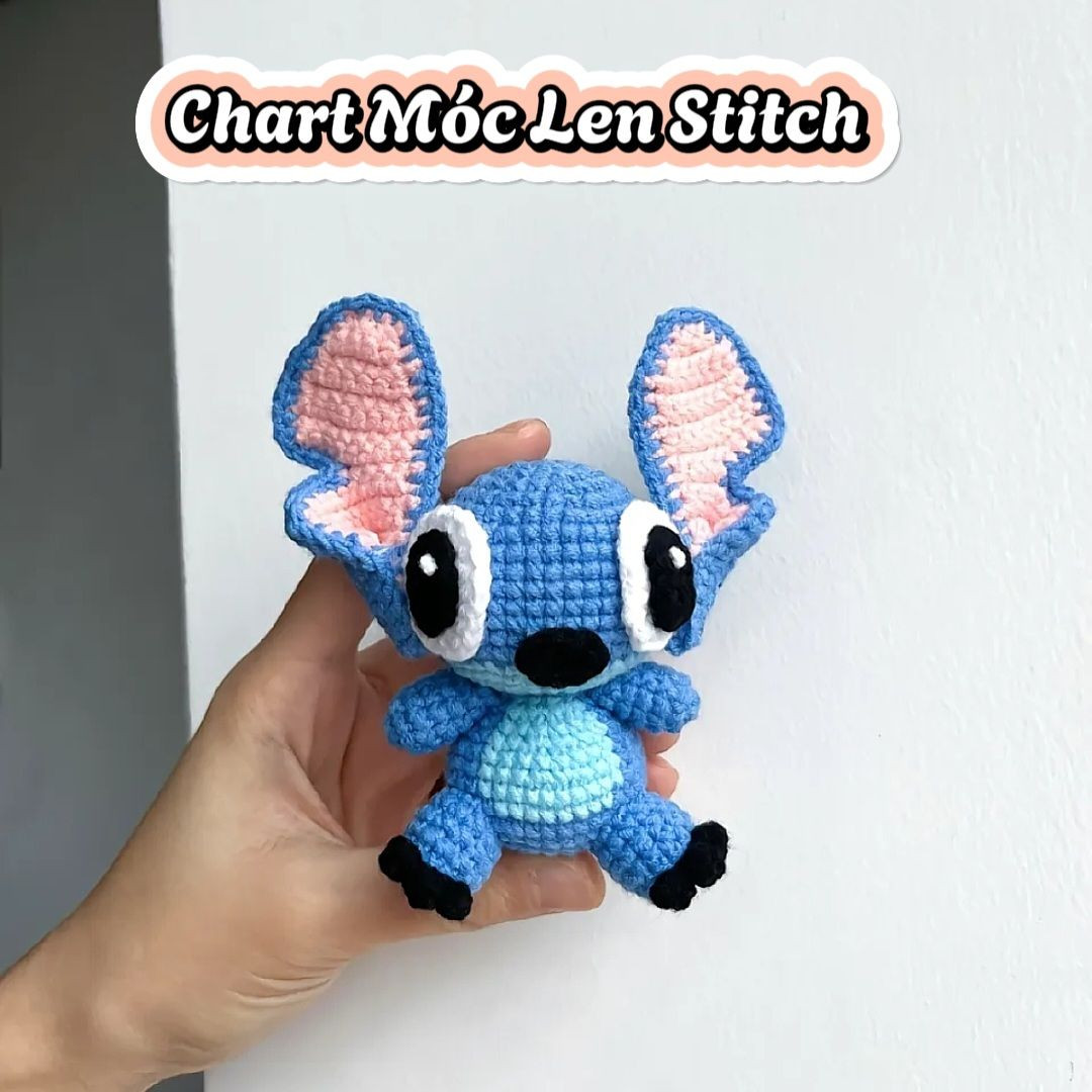 Chart Móc Len Stitch: Hướng dẫn chi tiết móc búp bê Stitch xanh