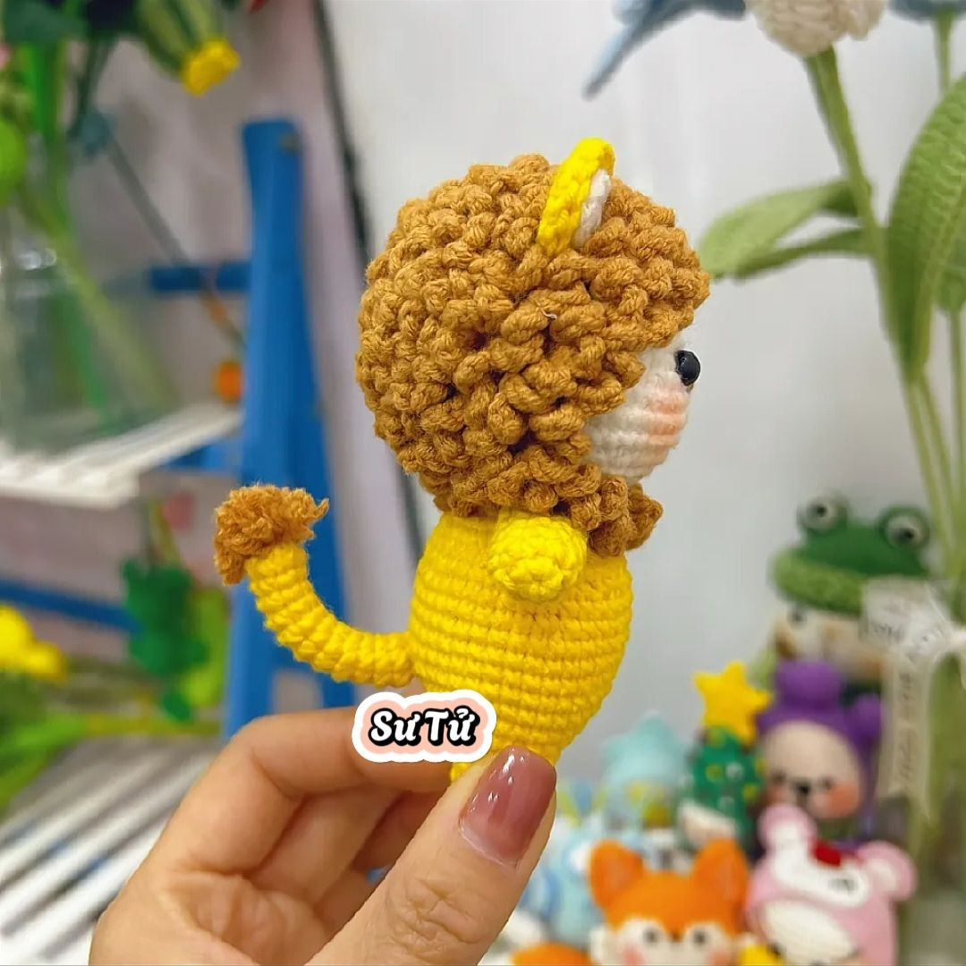 Chart Móc Len Sư Tử Vàng Amigurumi Chi Tiết