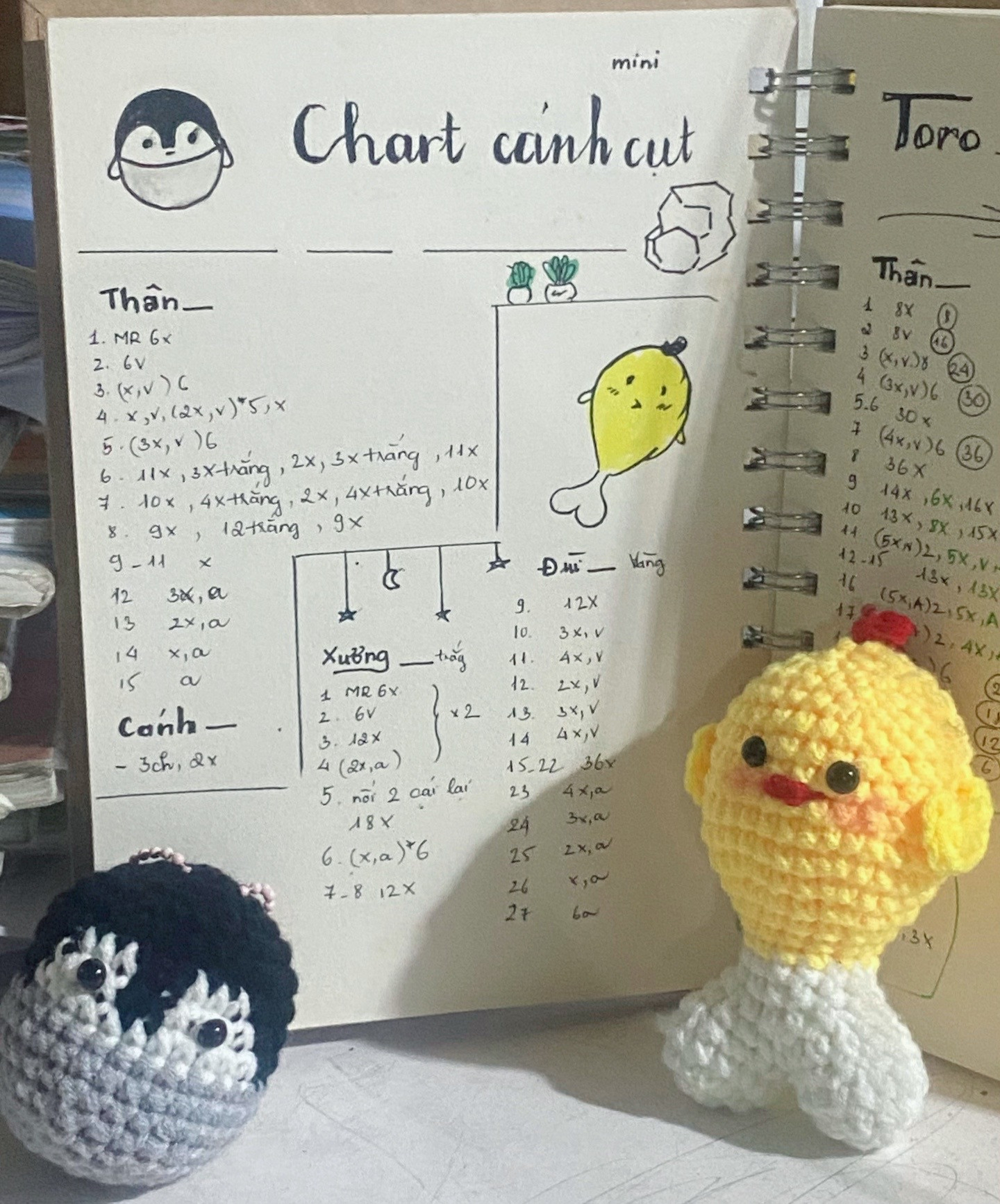 Chart móc len sưu tầm: búp bê, động vật và rau củ dễ thương