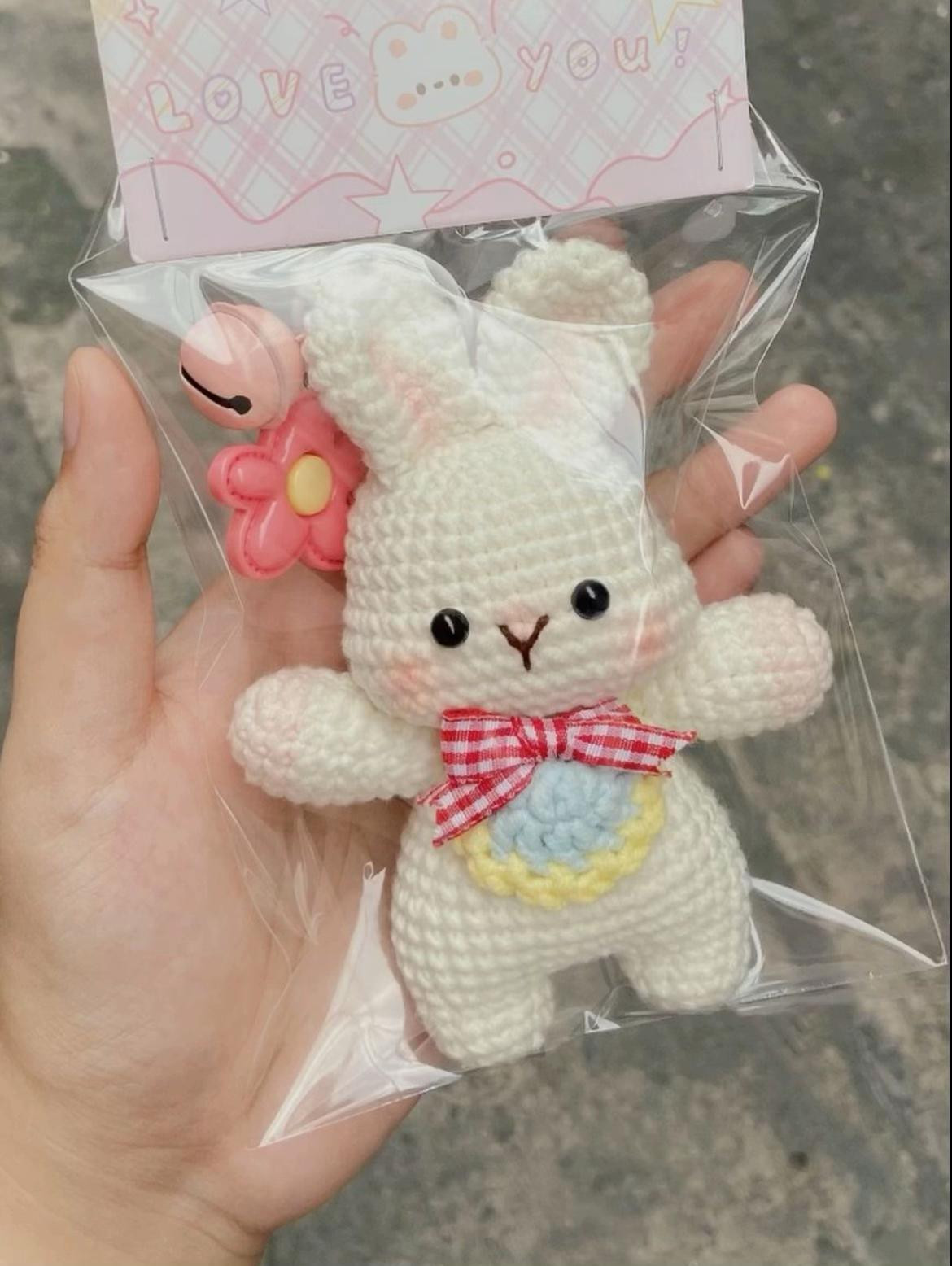 Chart móc len thỏ amigurumi dễ thương, hướng dẫn chi tiết từng bước