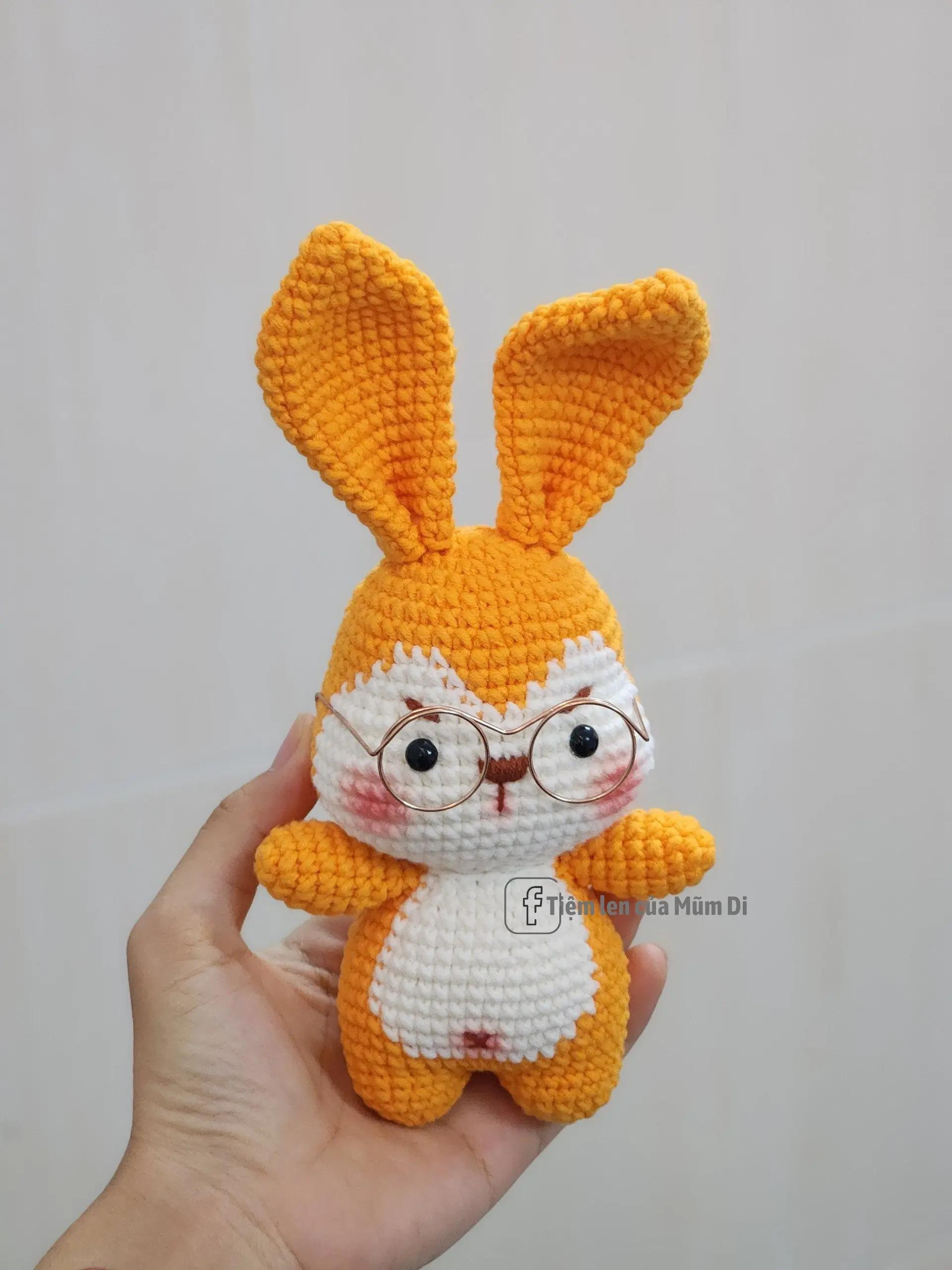 Chart Móc Len Thỏ Amigurumi Xanh và Vàng Dễ Thương
