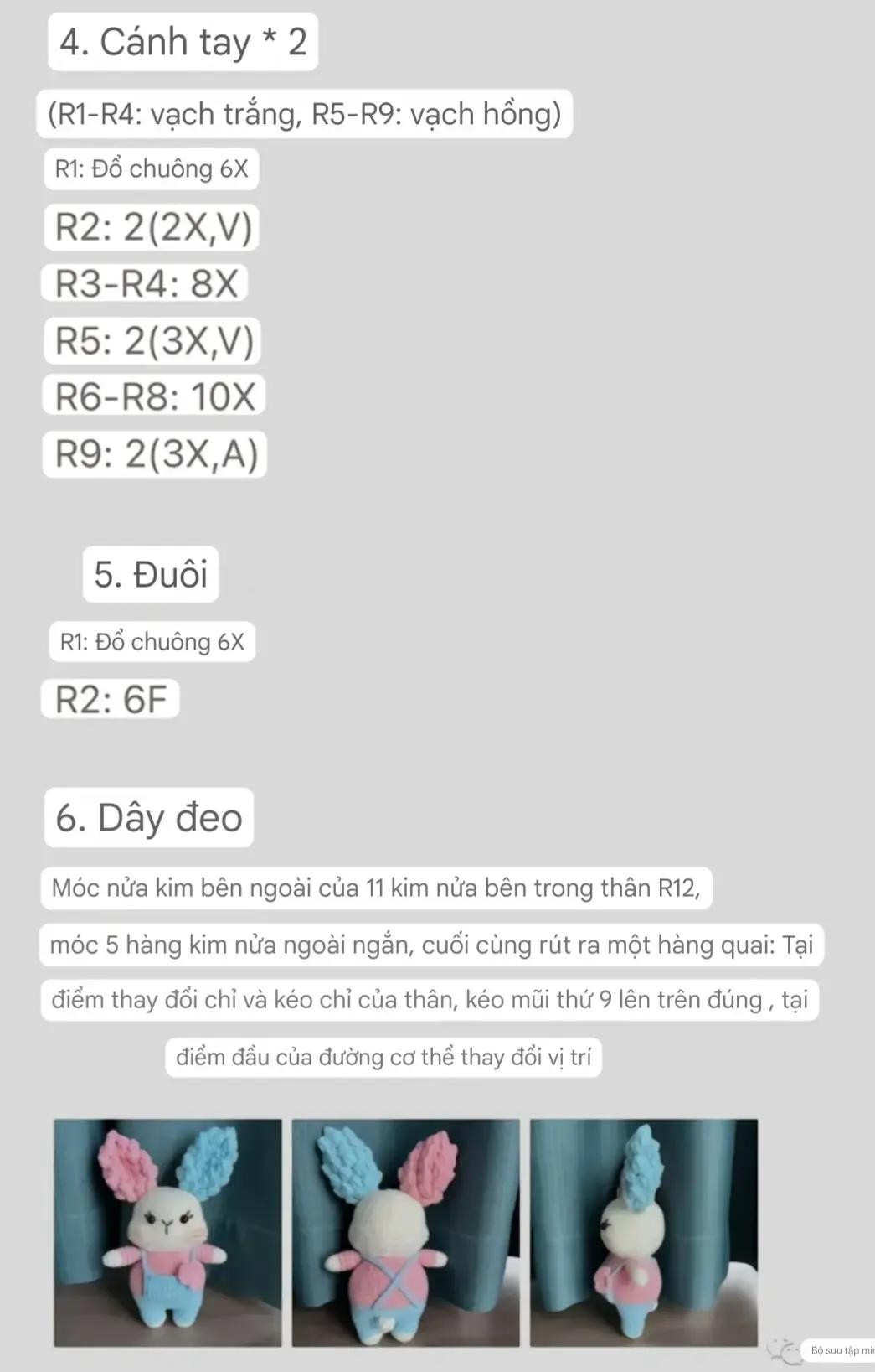 Chart Móc Len Thỏ Béo: Hướng Dẫn Chi Tiết Móc Đầu, Cơ Thể, Tai, Tay Và Đuôi