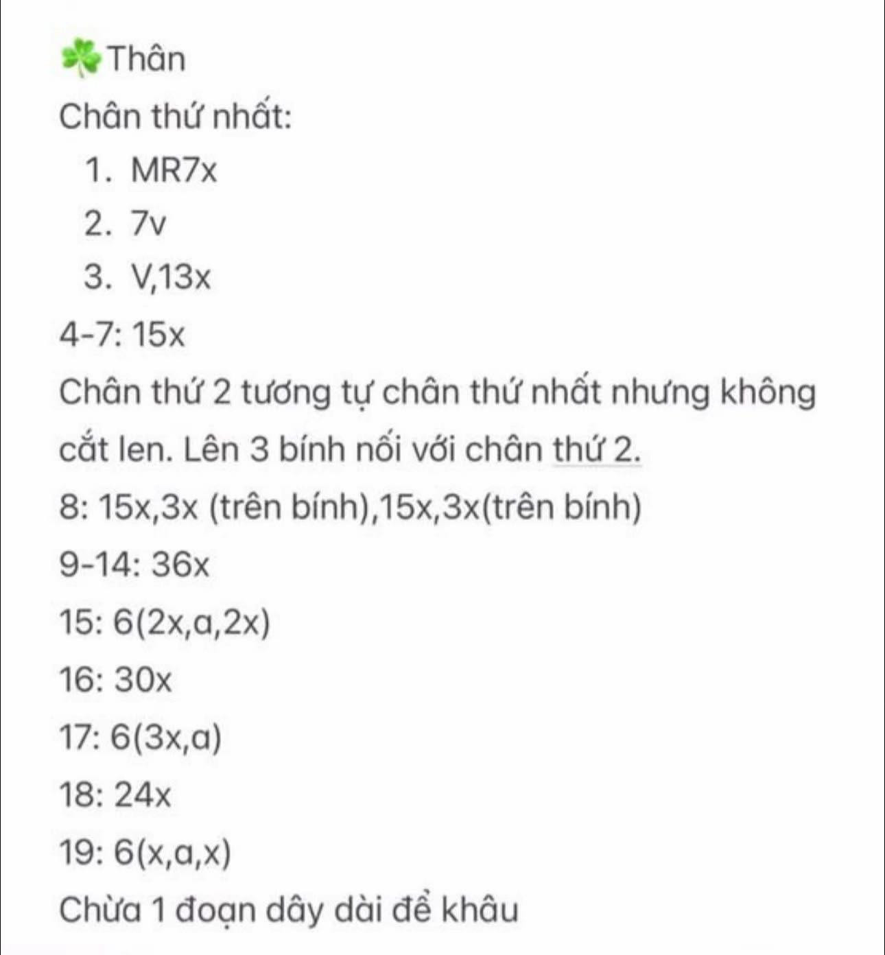Chart Móc Len Thỏ Bunny Tai Dài Màu Trắng Hồng