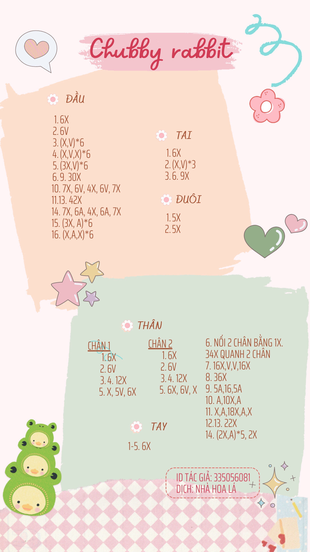Chart móc len thỏ mập Chubby rabbit dễ thương