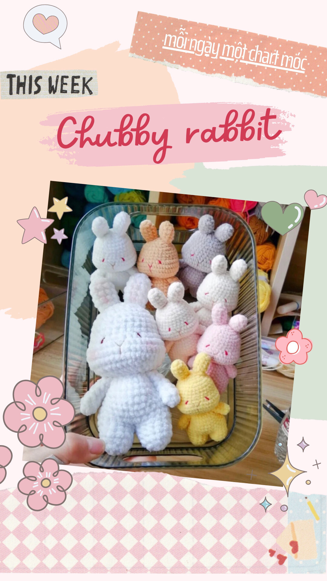 Chart móc len thỏ mập Chubby rabbit dễ thương