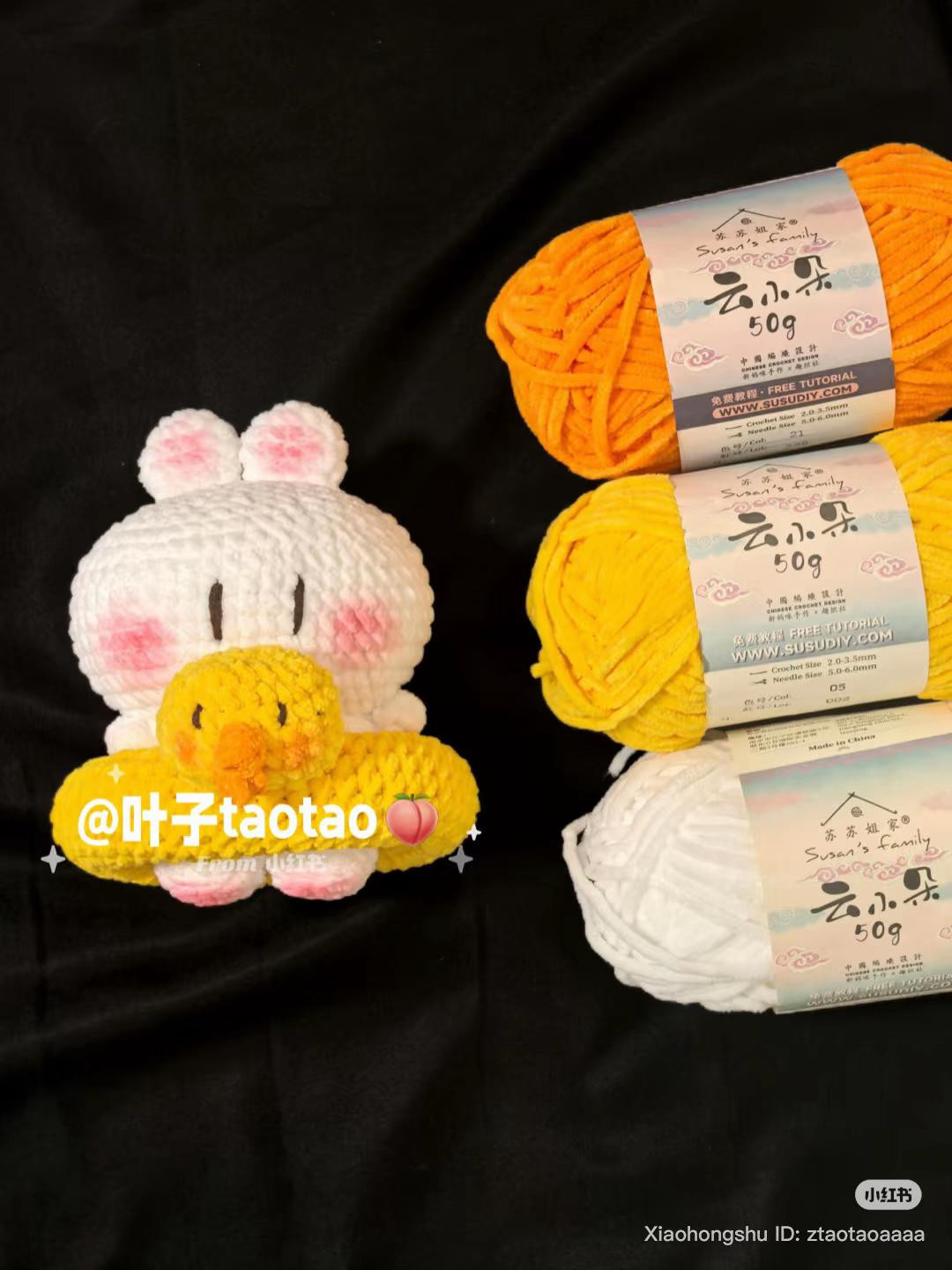 Chart Móc Len Thỏ Ôm Phao Vịt Ngủ