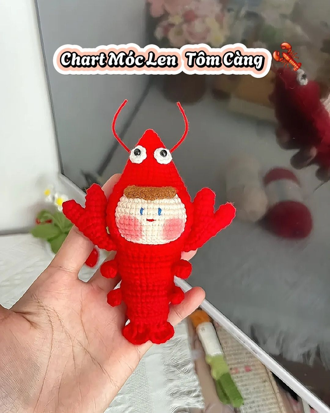 Chart Móc Len Tôm Càng Đỏ Dễ Thương