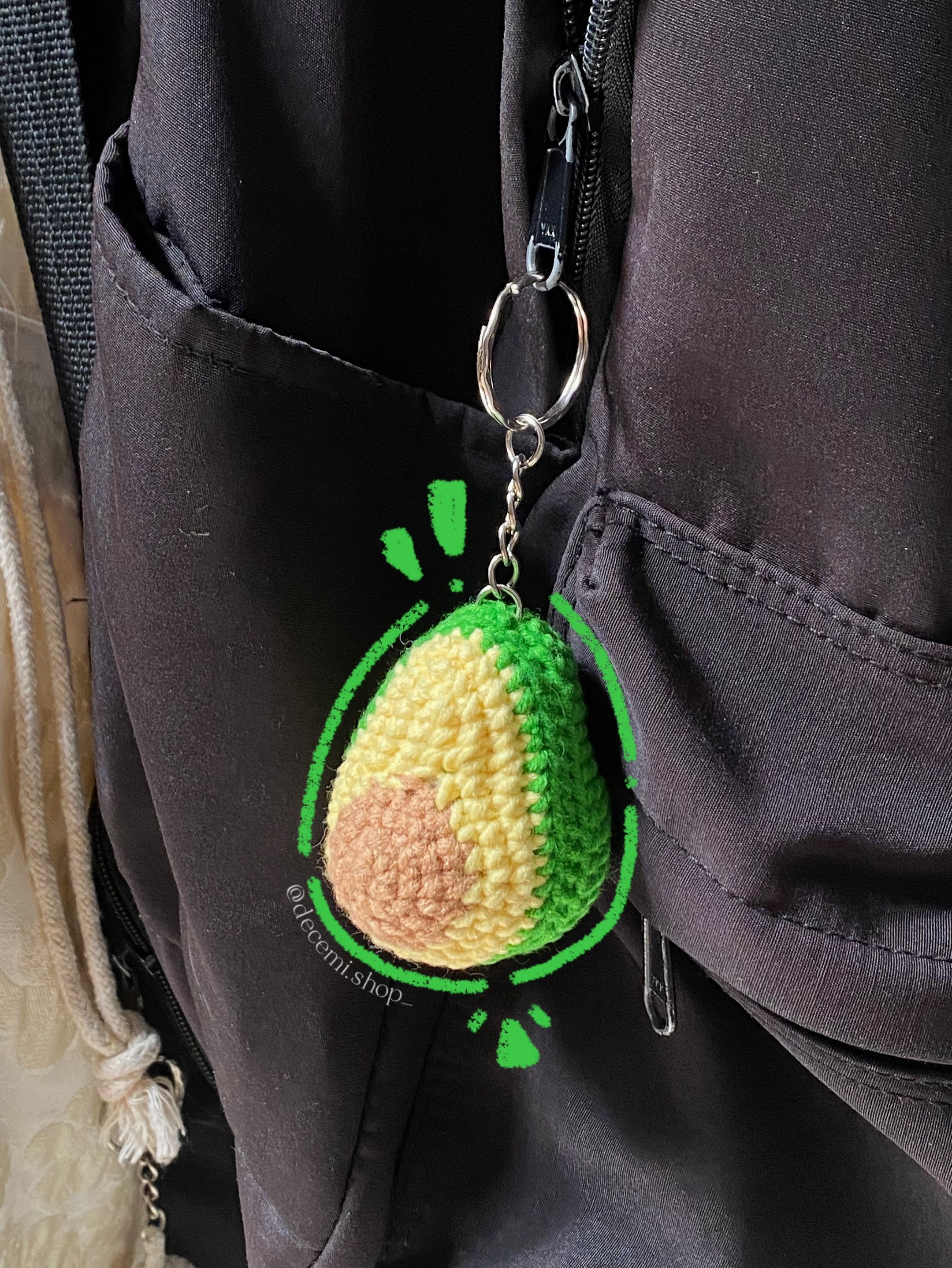 Chart móc len trái bơ dễ thương, hướng dẫn chi tiết từng hàng