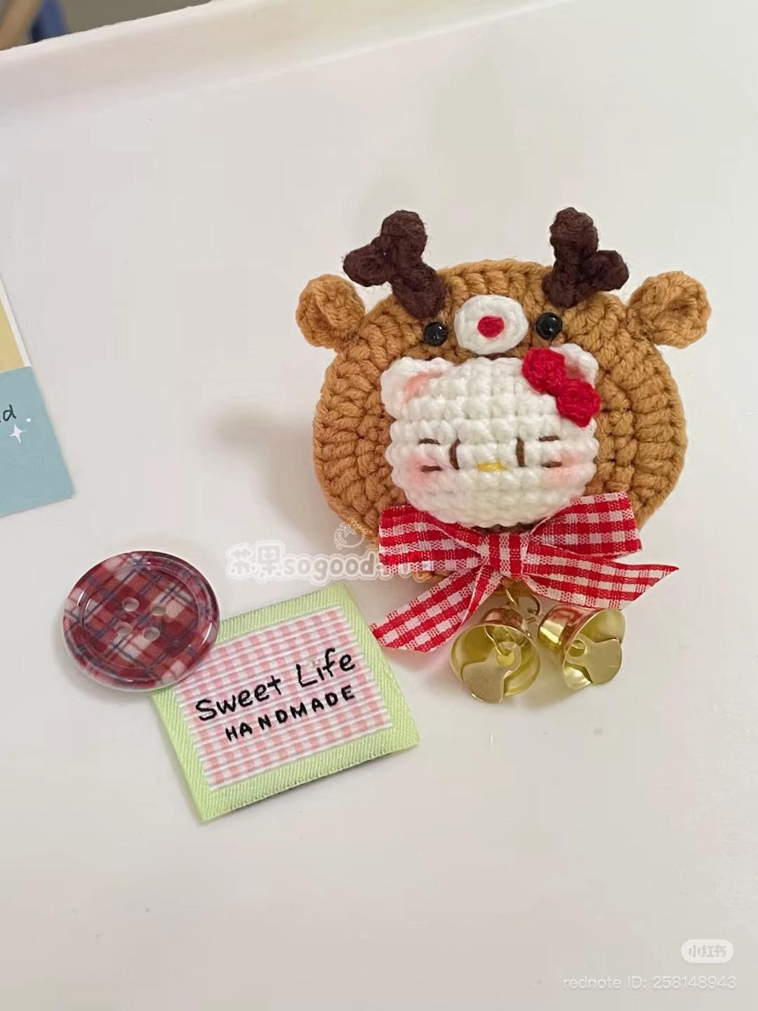 Chart Móc Len Tuần Lộc Kitty - Hướng dẫn từng hàng chi tiết