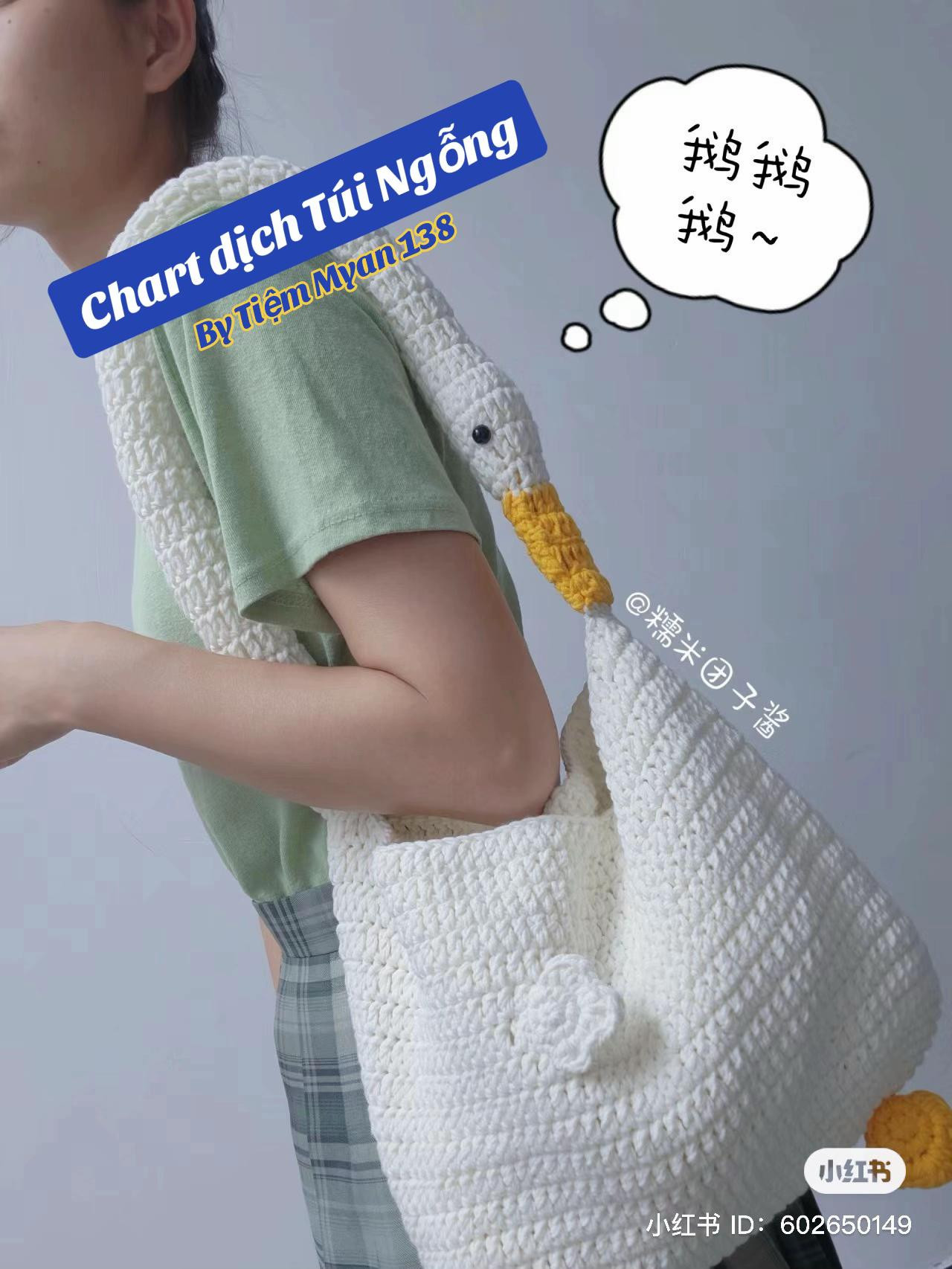 Chart Móc Len Túi Con Ngỗng Trắng Vàng