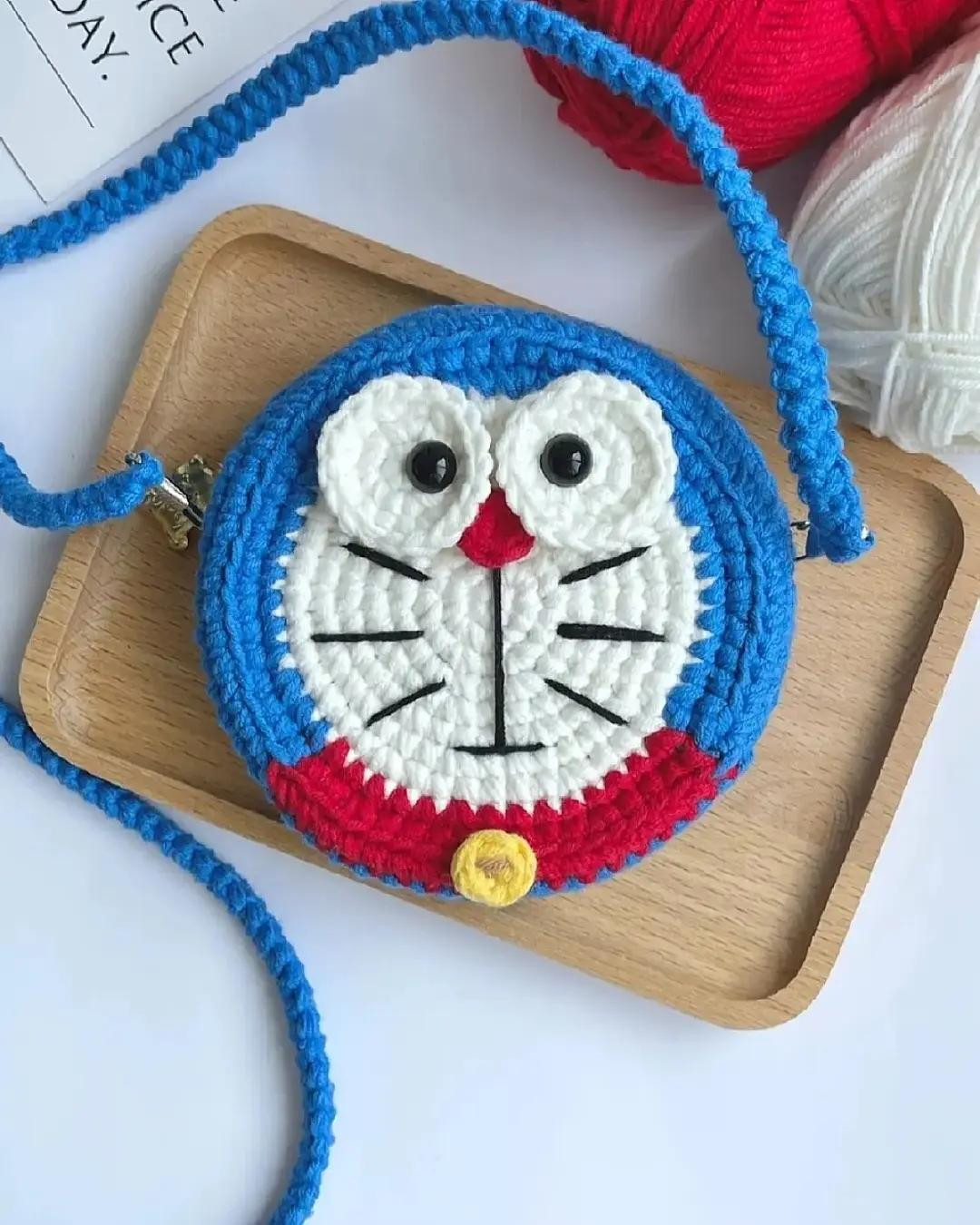 Chart Móc Len Túi Xách Doraemon Tròn, Hướng Dẫn Chi Tiết Từng Hàng