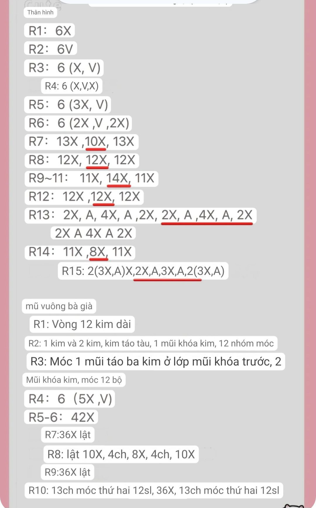 Chart Móc Len Túi Xách Lưới Hình Vuông Màu Xanh và Hồng