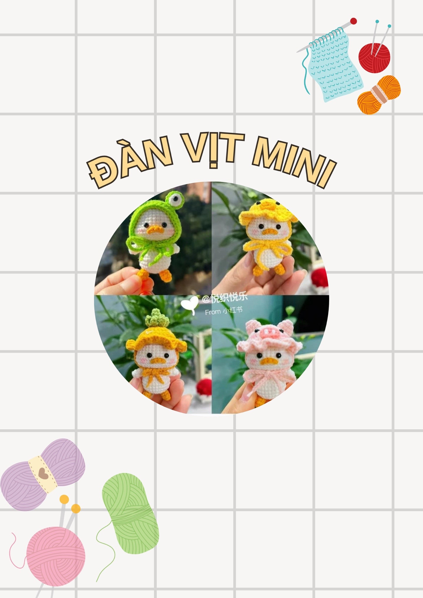 Chart Móc Len Vịt Mini: Hướng Dẫn Chi Tiết Đầu, Thân Và Phụ Kiện