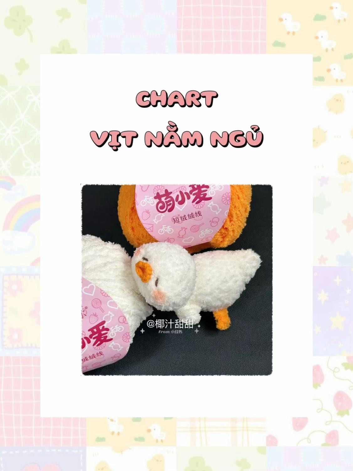 Chart Móc Len Vịt Nằm Ngủ Dễ Thương