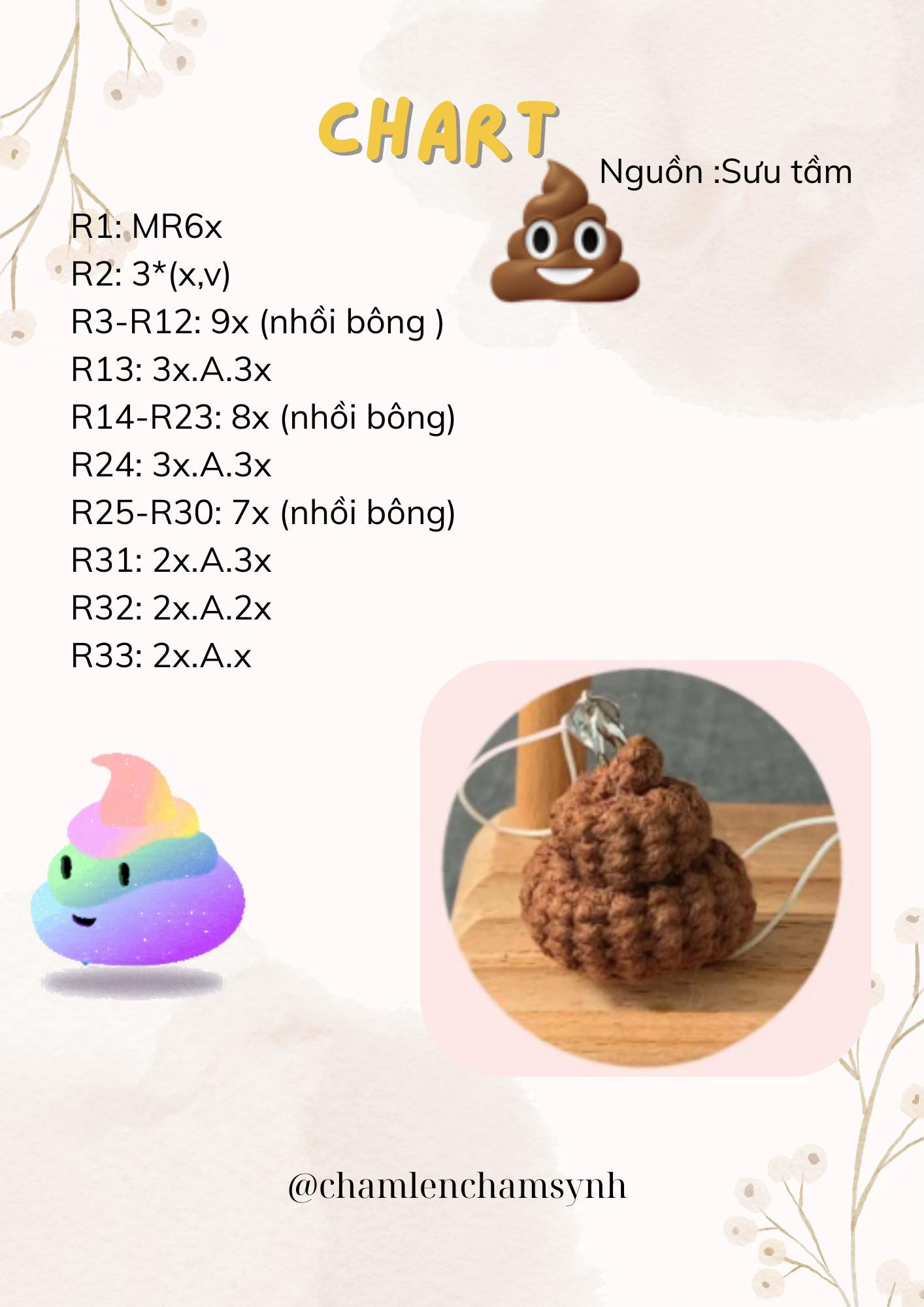 Chart Móc Len Vô Tri Cười Hi Hỉ - Hướng Dẫn Từng Hàng