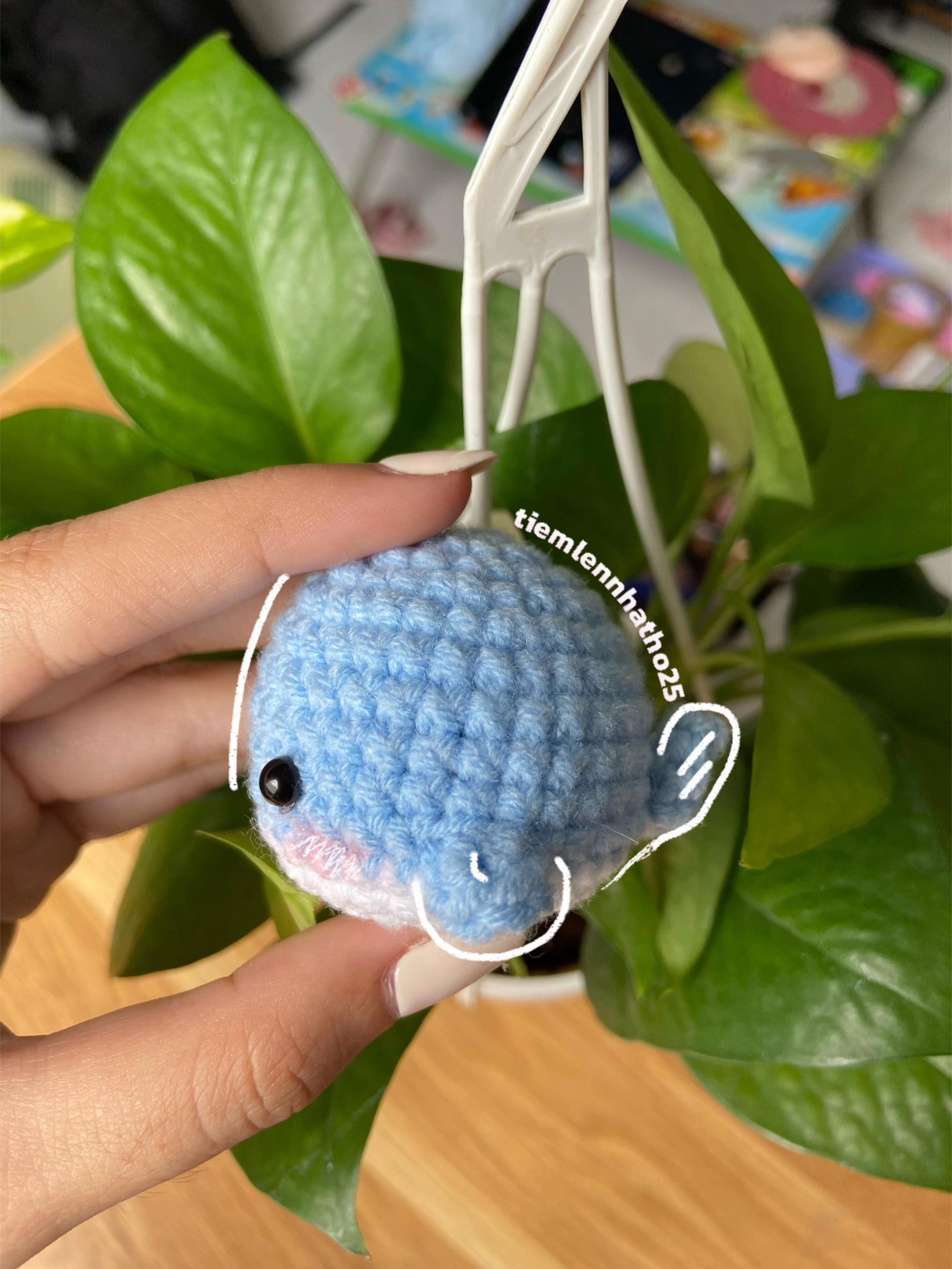 Chart móc len voi biển xanh dễ thương, hướng dẫn chi tiết từng hàng