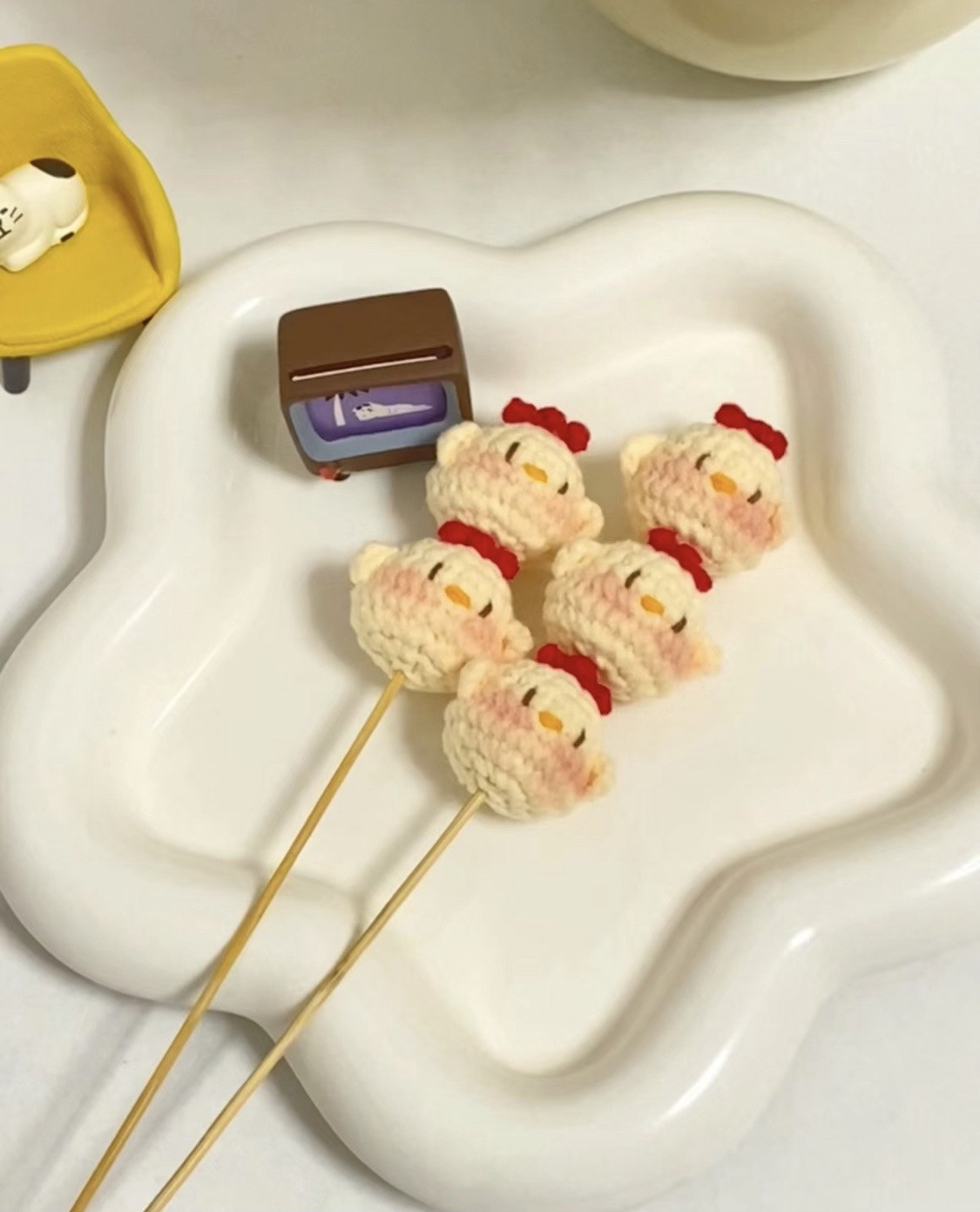 Chart móc len xiên gà dễ thương, hướng dẫn chi tiết từng hàng