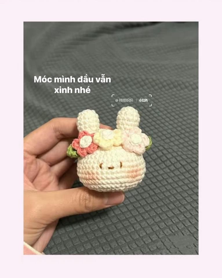 Chart móc thỏ hoa đầy đủ chi tiết và dễ thương