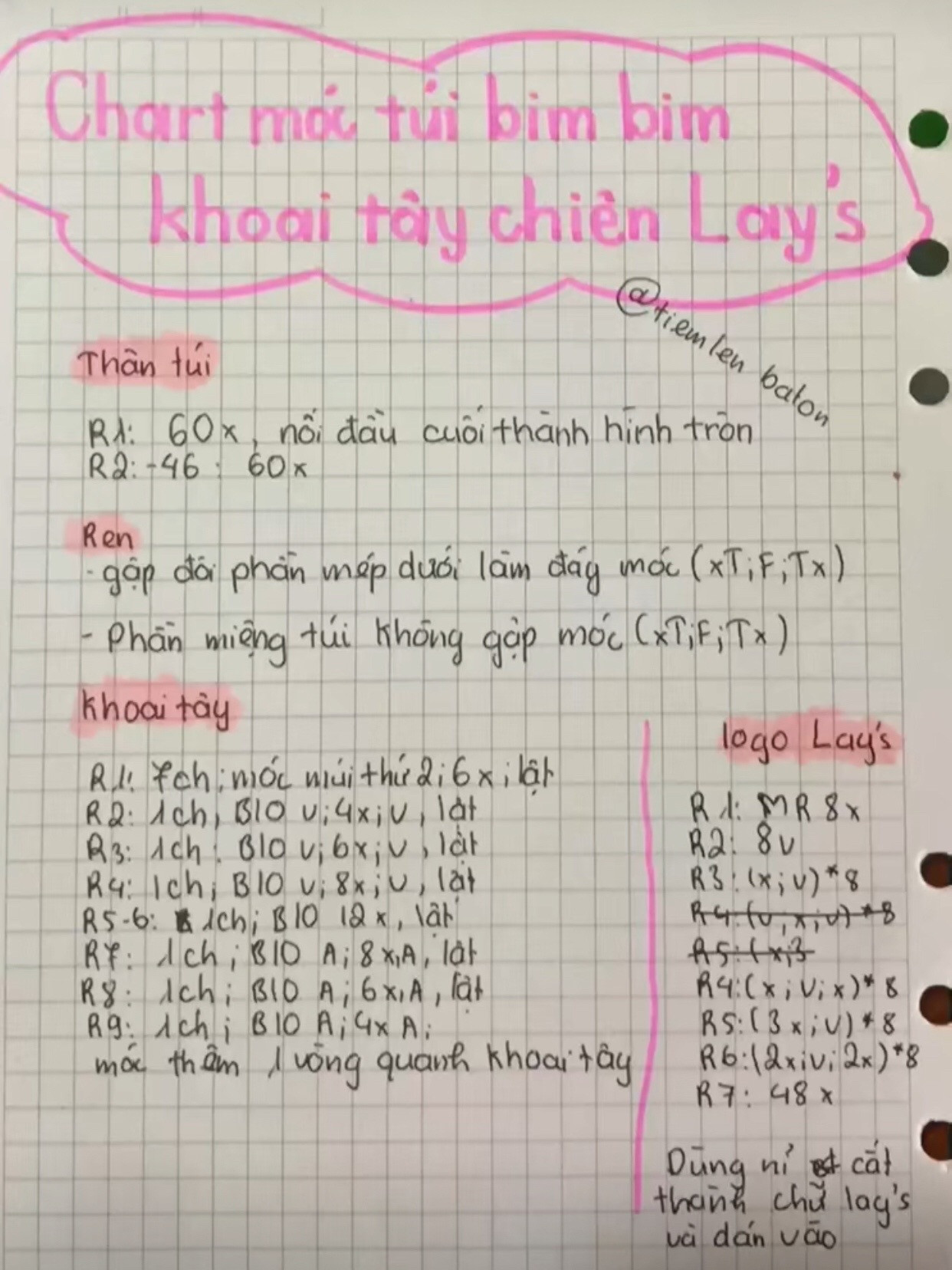 Chart móc túi bim bim khoai tây chiên Lay's