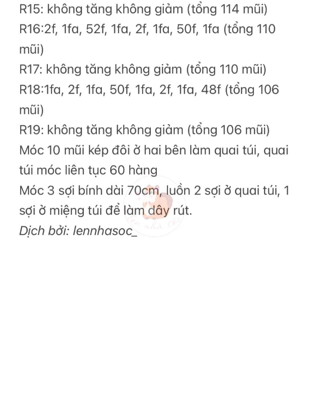 Chart móc túi len màu vàng kem sọc ruffle dùng sợi kakasa