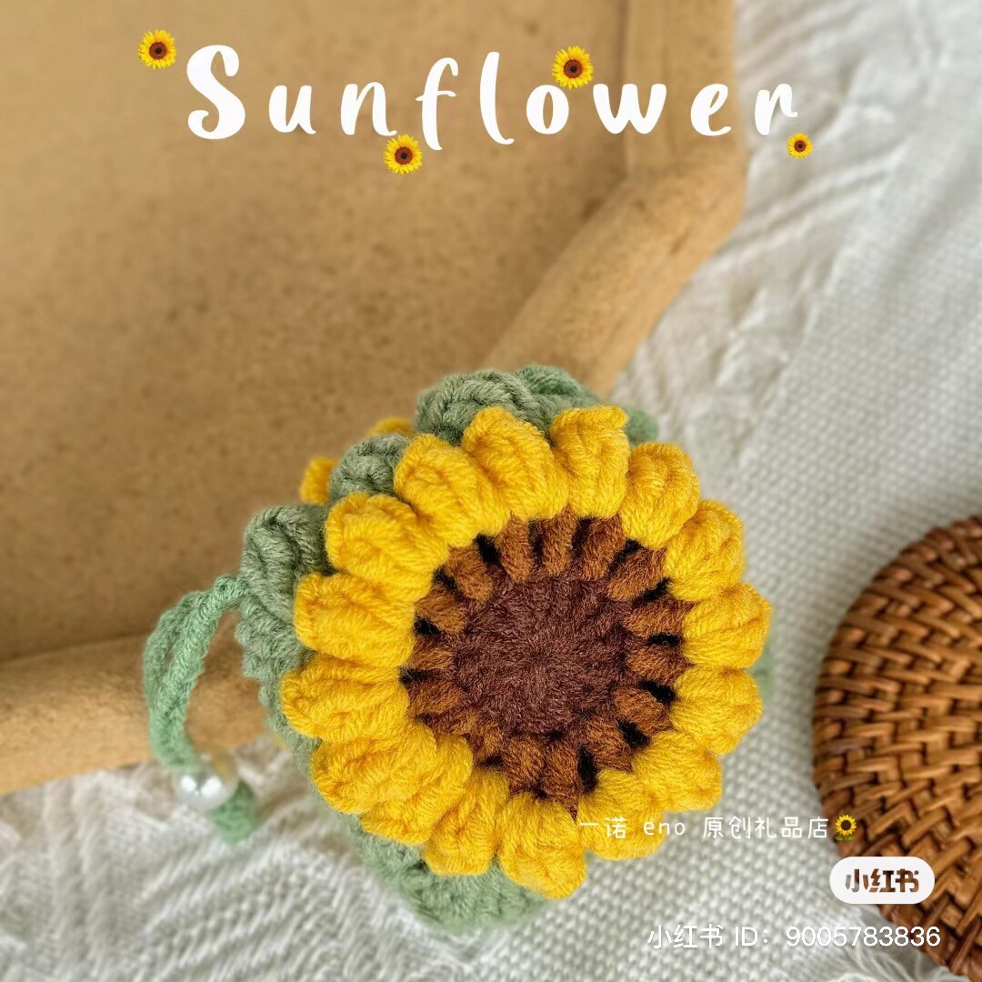 Chart móc túi rút hoa hướng dương mini