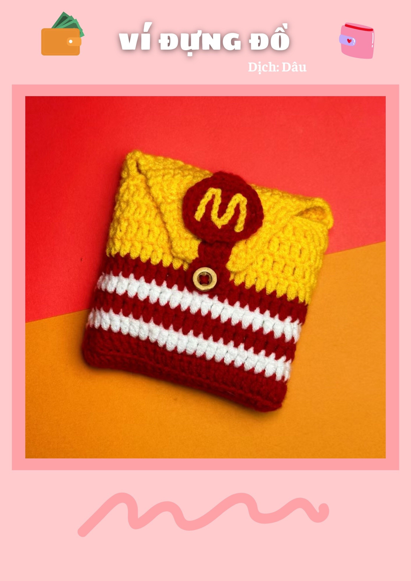 Chart móc ví đựng đồ hình hộp khoai tây chiên McDonald's