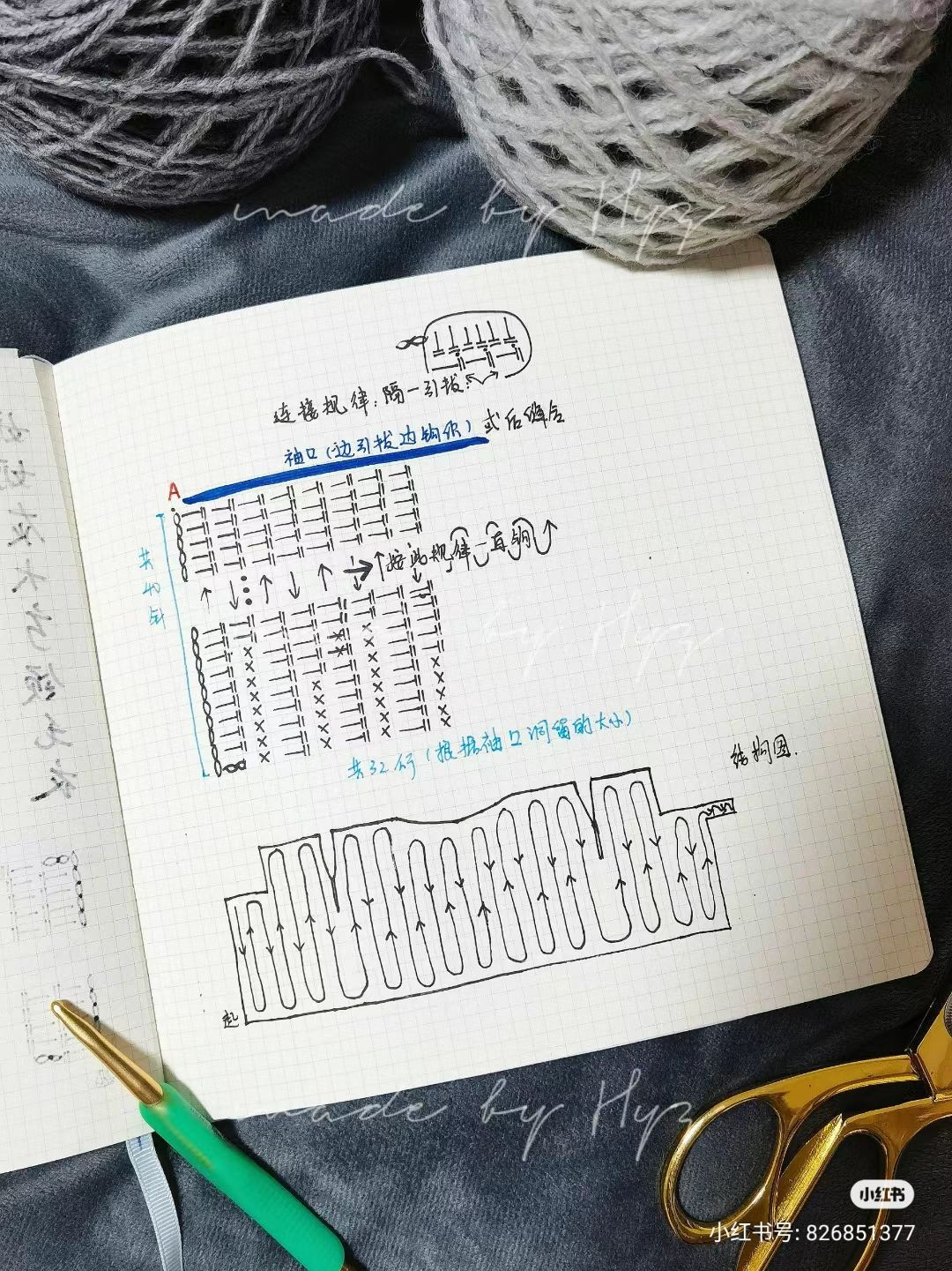 Chart Pattern for Crochet Grandpa Grey Square Neck Sweater