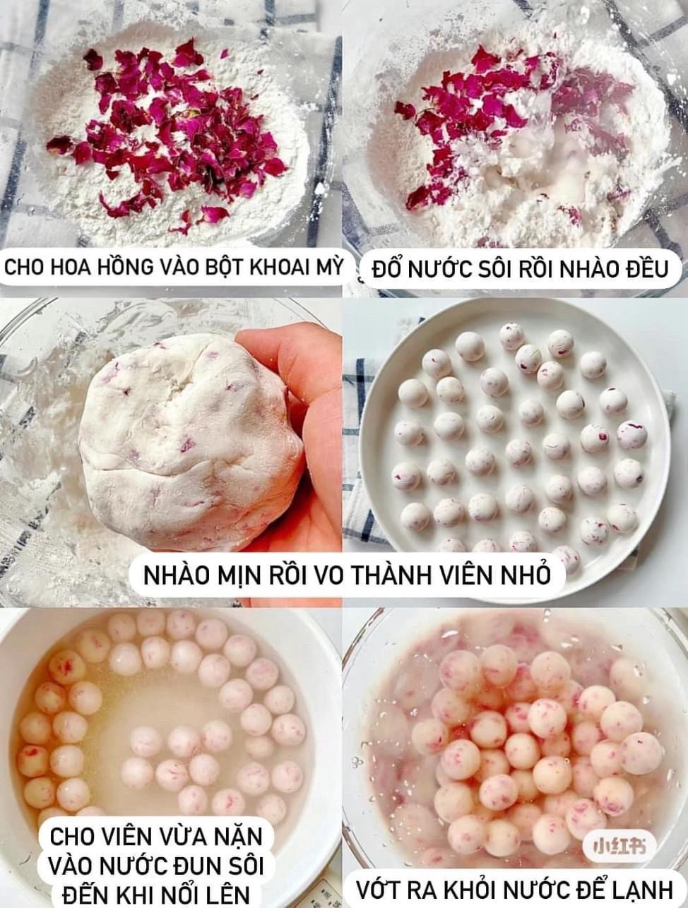 Chè mochi hoa hồng kì tử: Cách làm món tráng miệng từ bột khoai mì, cơm rượu và đường nâu