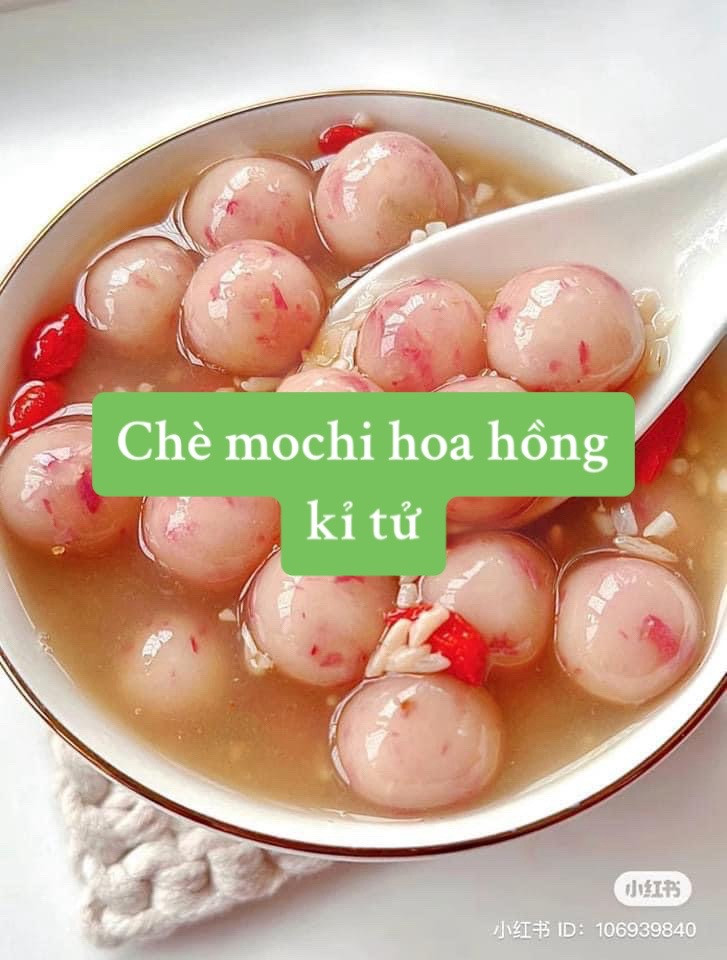 Chè mochi hoa hồng kì tử: Cách làm món tráng miệng từ bột khoai mì, cơm rượu và đường nâu