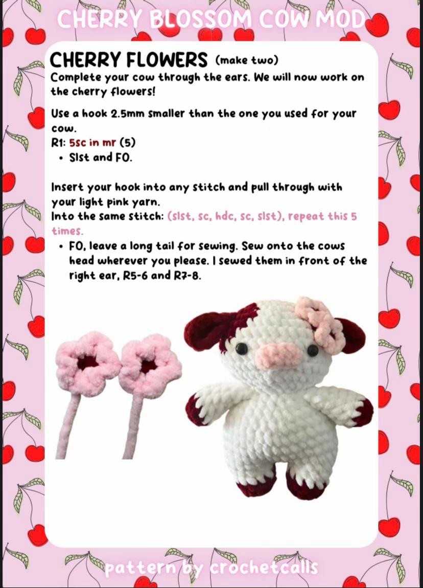 Cherry Cows Mod Amigurumi Pattern by CrochetCalls