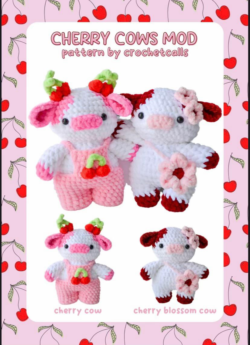 Cherry Cows Mod Amigurumi Pattern by CrochetCalls