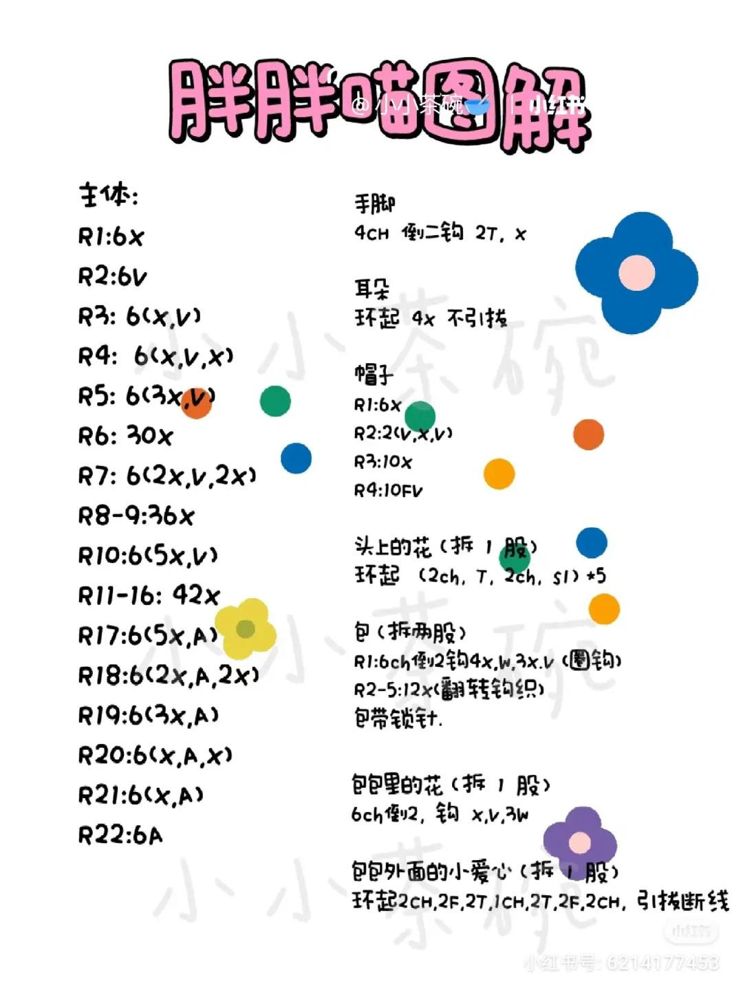 Chibi Cat Amigurumi with Flower Bag Pattern