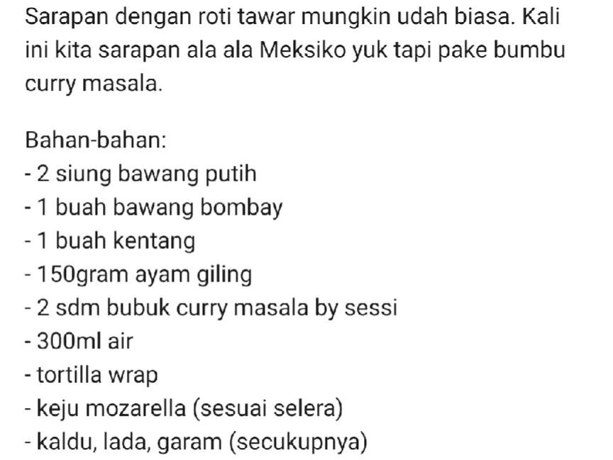 Chicken Curry Quesadilla: Món ăn sáng phong cách Mexico với nhân gà và khoai tây