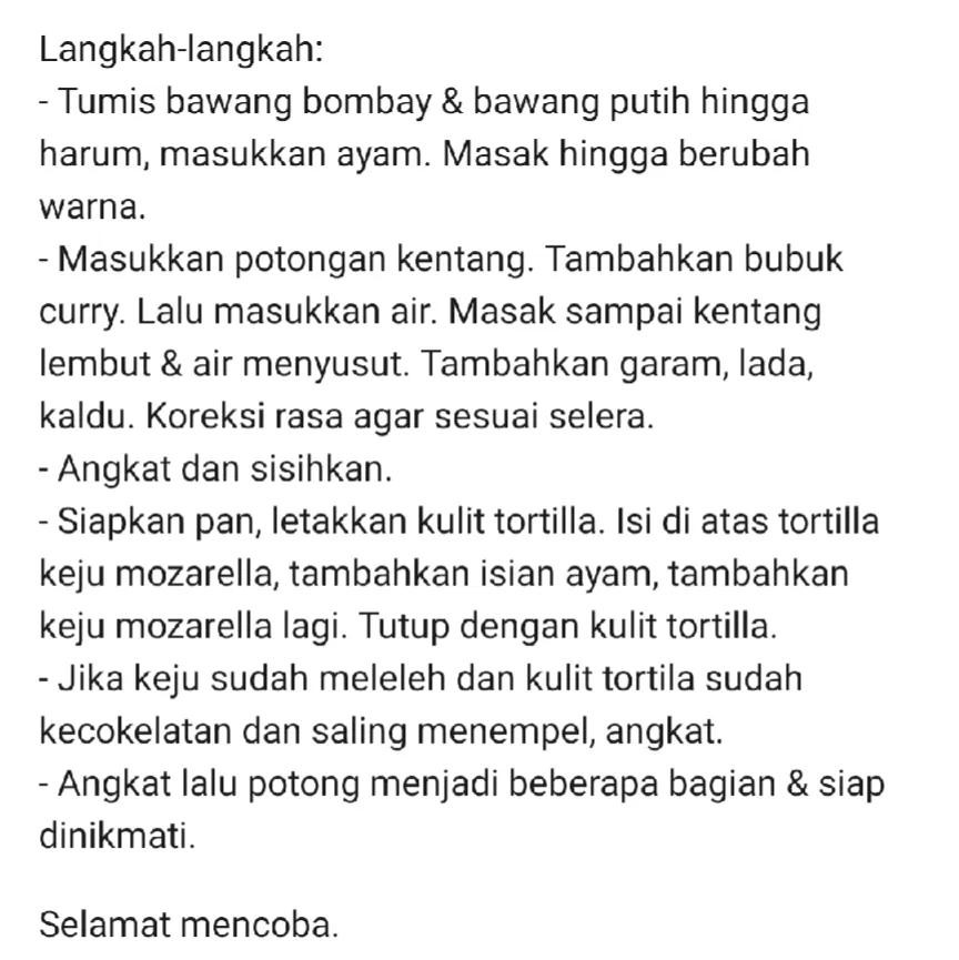 Chicken Curry Quesadilla: Món ăn sáng phong cách Mexico với nhân gà và khoai tây