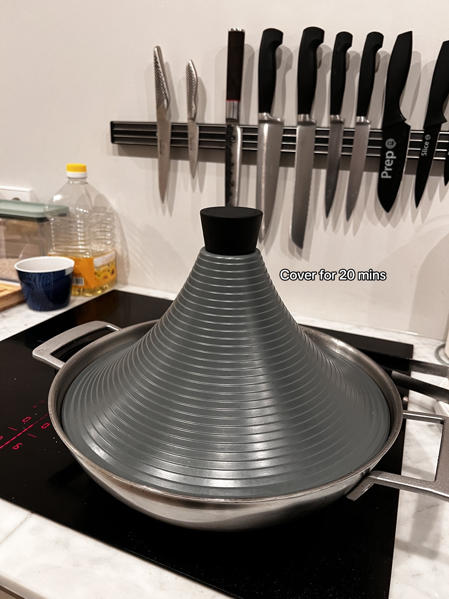 Chicken Massaman Curry with rice, topped with cashew & coriander