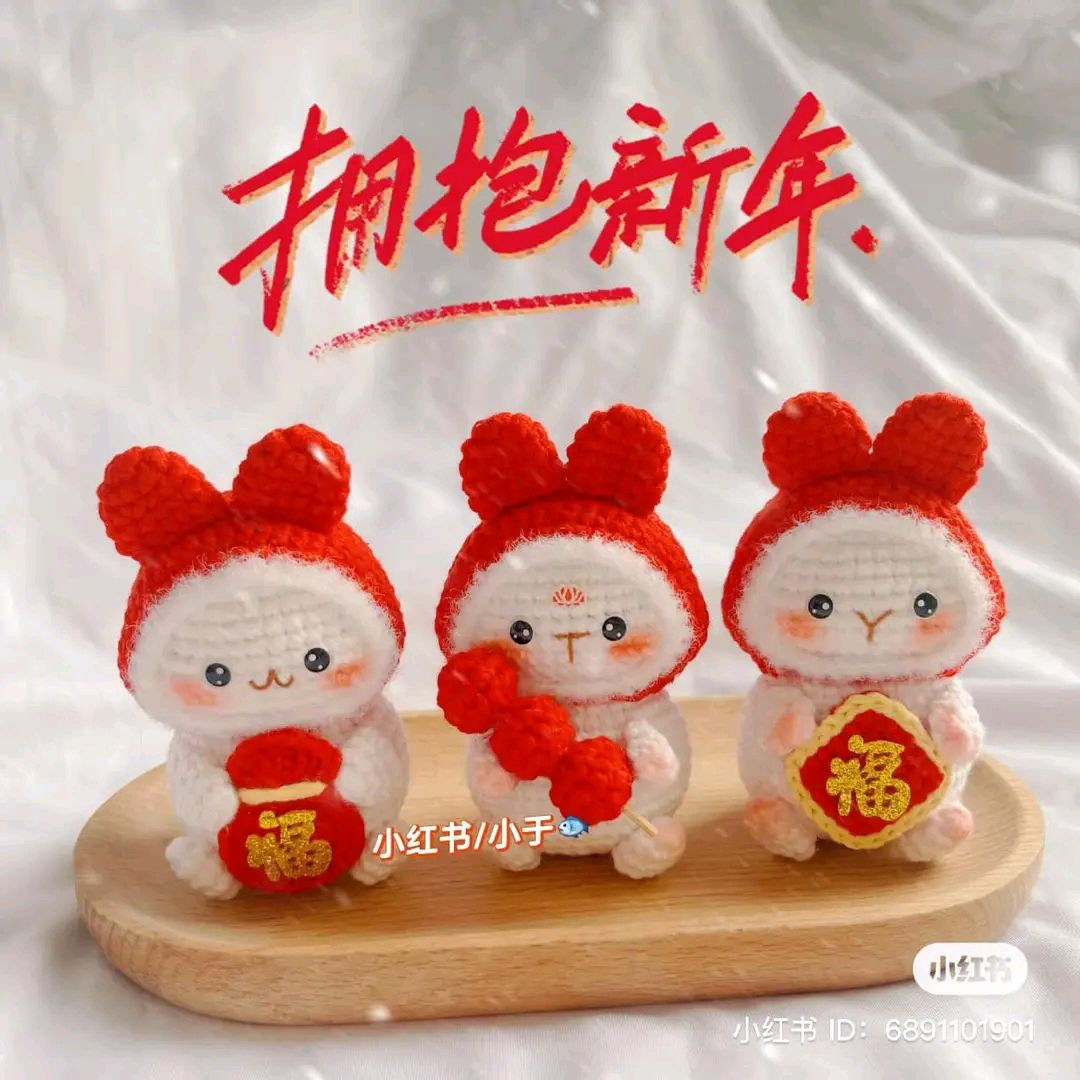 Chinese New Year Rabbit Amigurumi Crochet Pattern