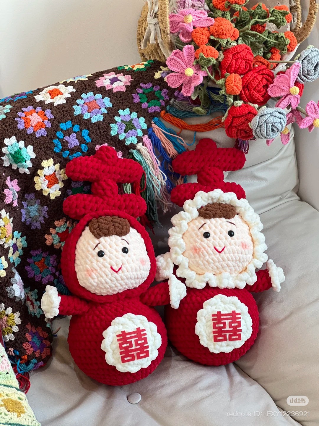 Chinese Wedding Couple Amigurumi Doll Crochet Pattern Chart