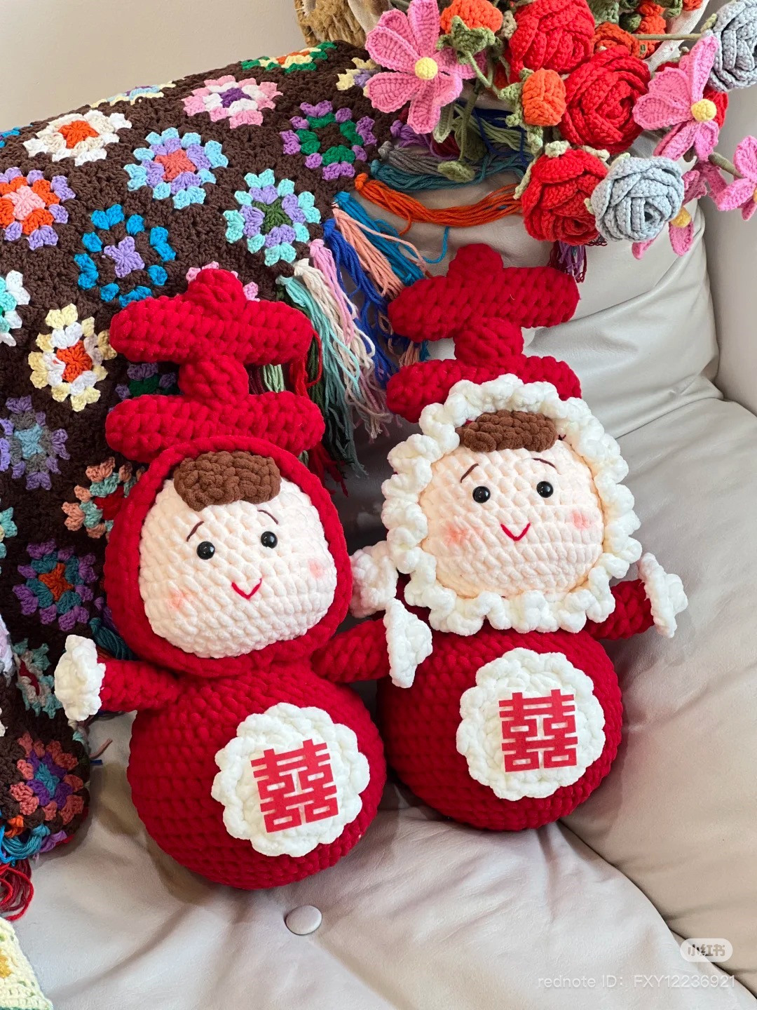 Chinese Wedding Couple Amigurumi Doll Crochet Pattern Chart