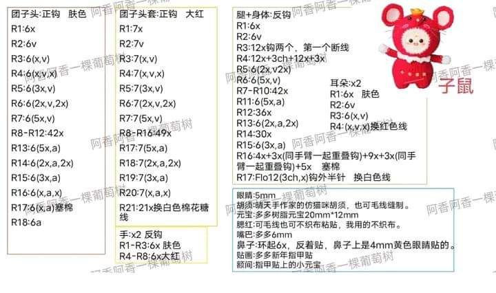 Chinese Zodiac Amigurumi Crochet Pattern Charts