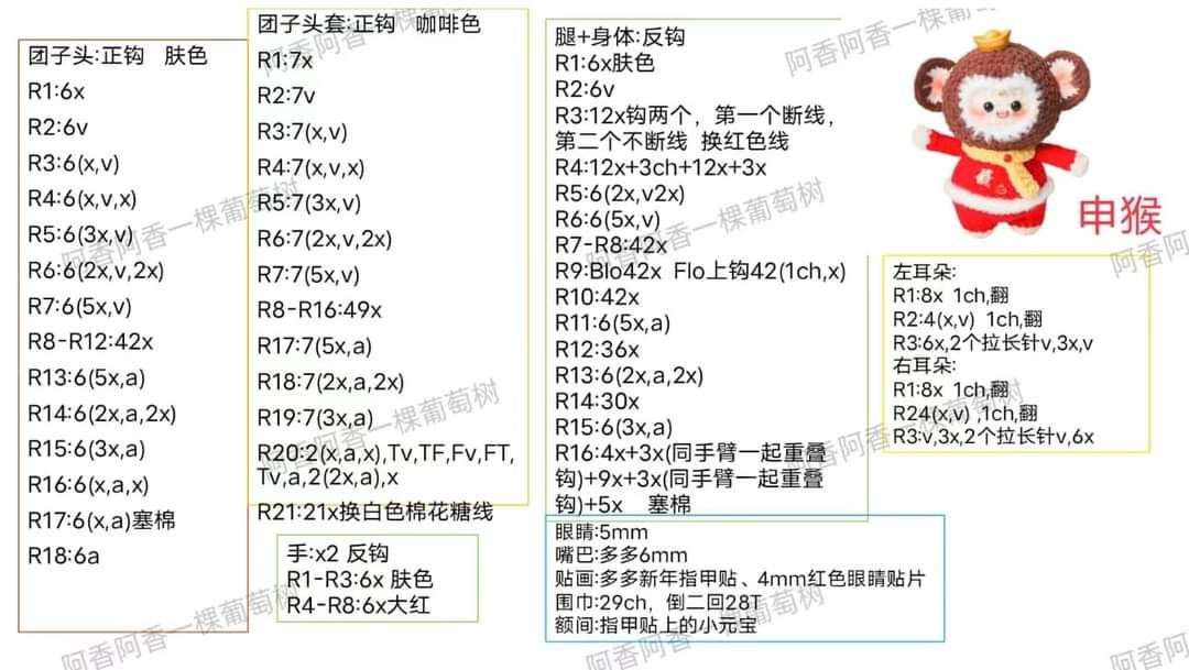 Chinese Zodiac Amigurumi Crochet Pattern Charts