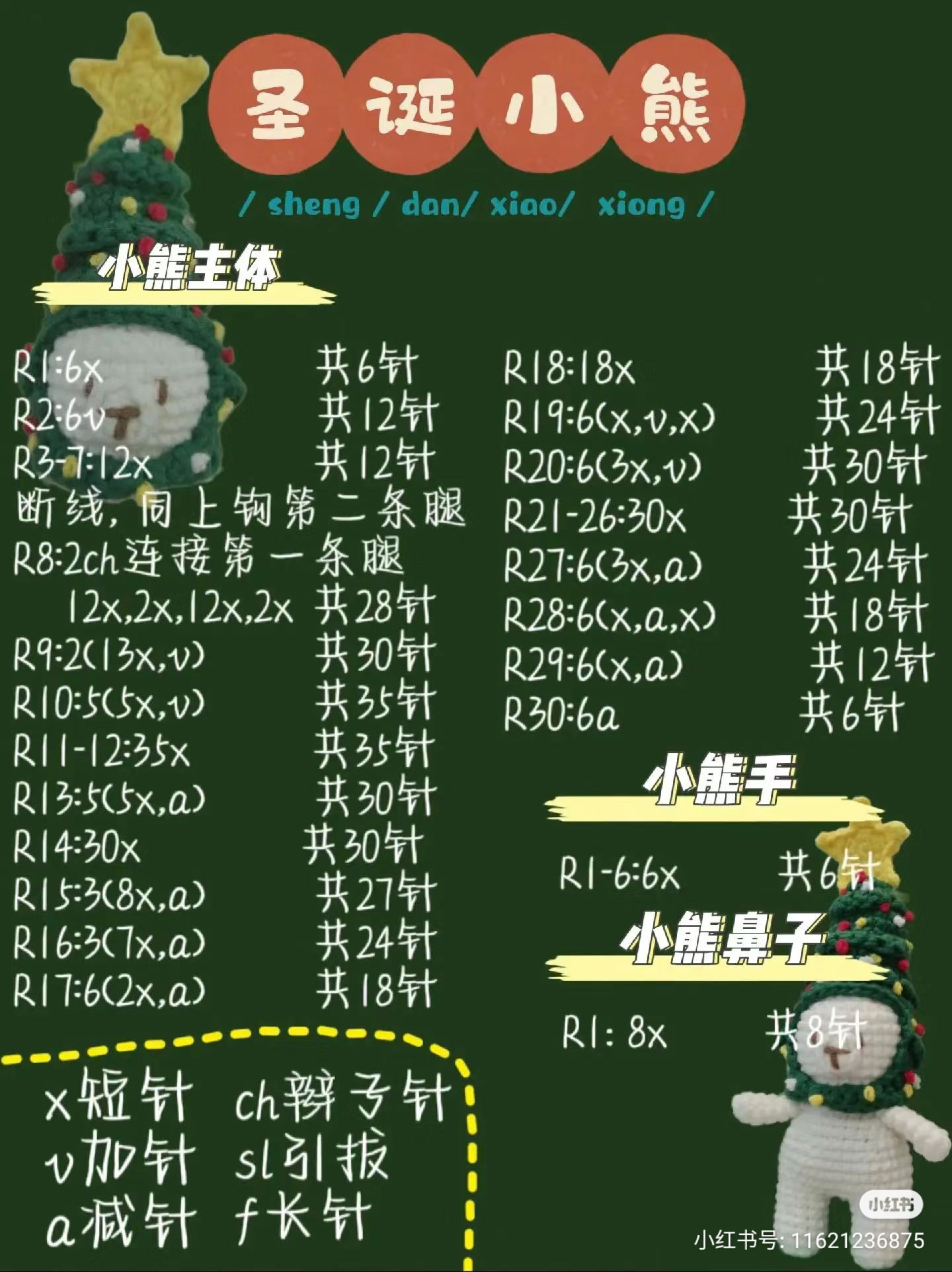 Christmas Bear Amigurumi Crochet Pattern Collection