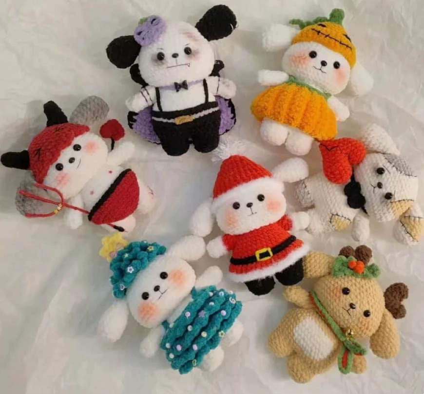 Christmas Puppy Amigurumi Crochet Patterns Collection