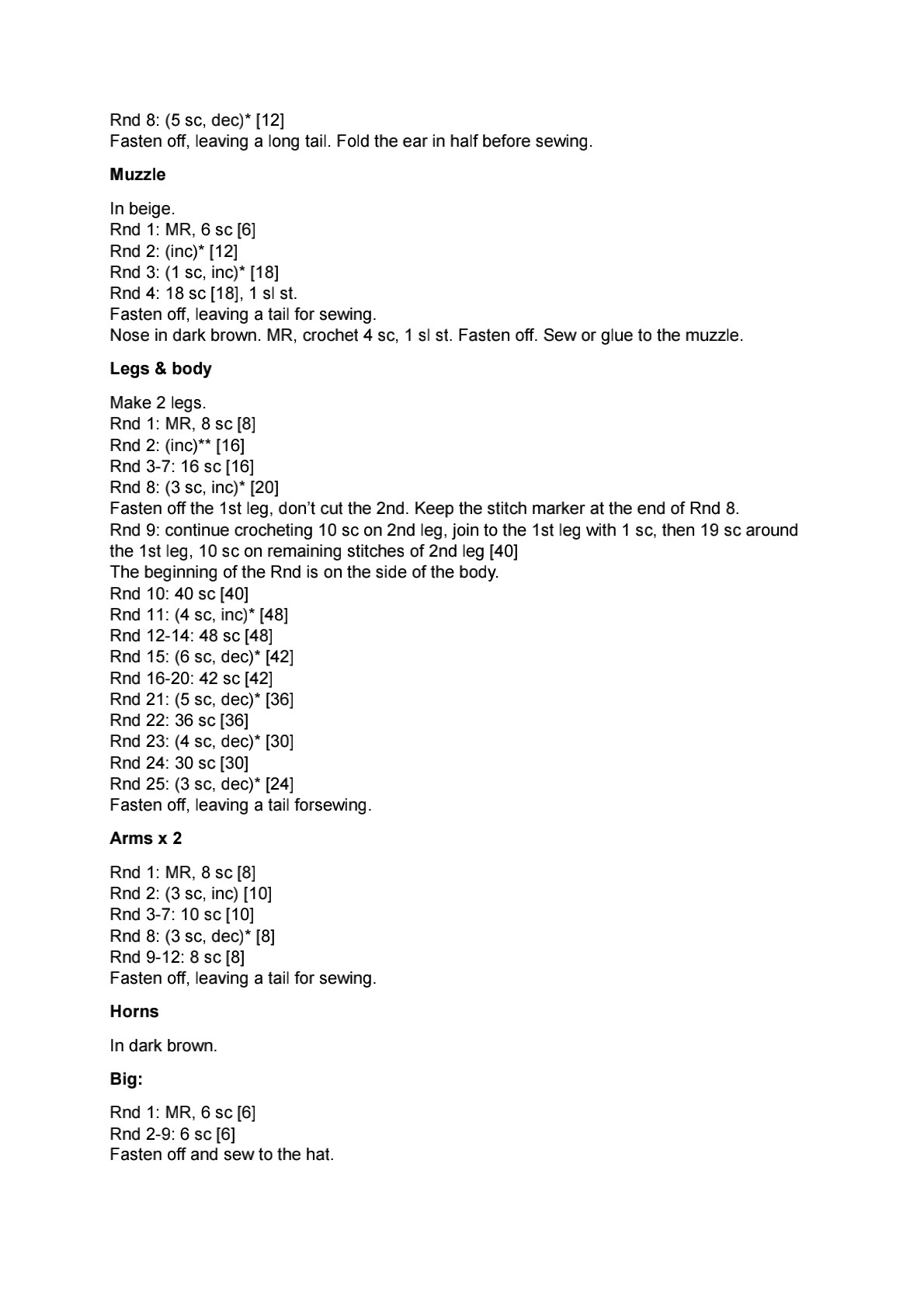 Christmas Reindeer Rusher Crochet Pattern