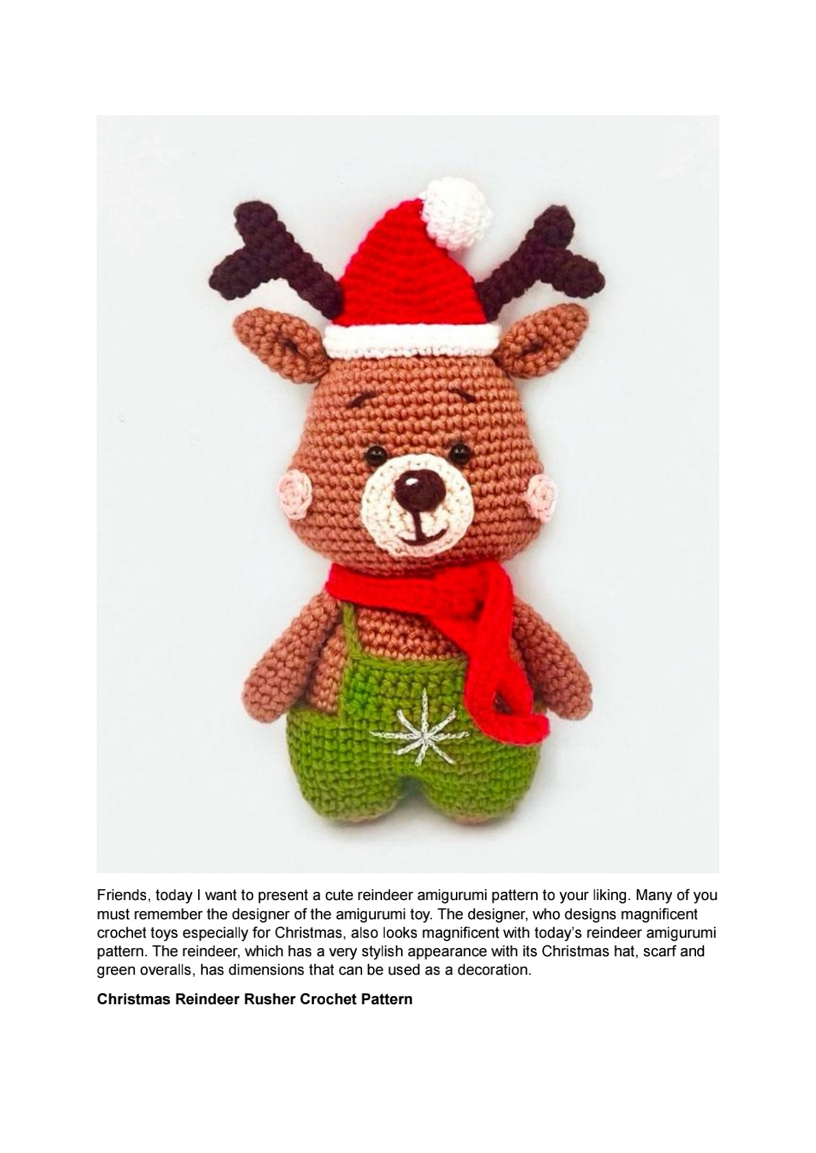 Christmas Reindeer Rusher Crochet Pattern