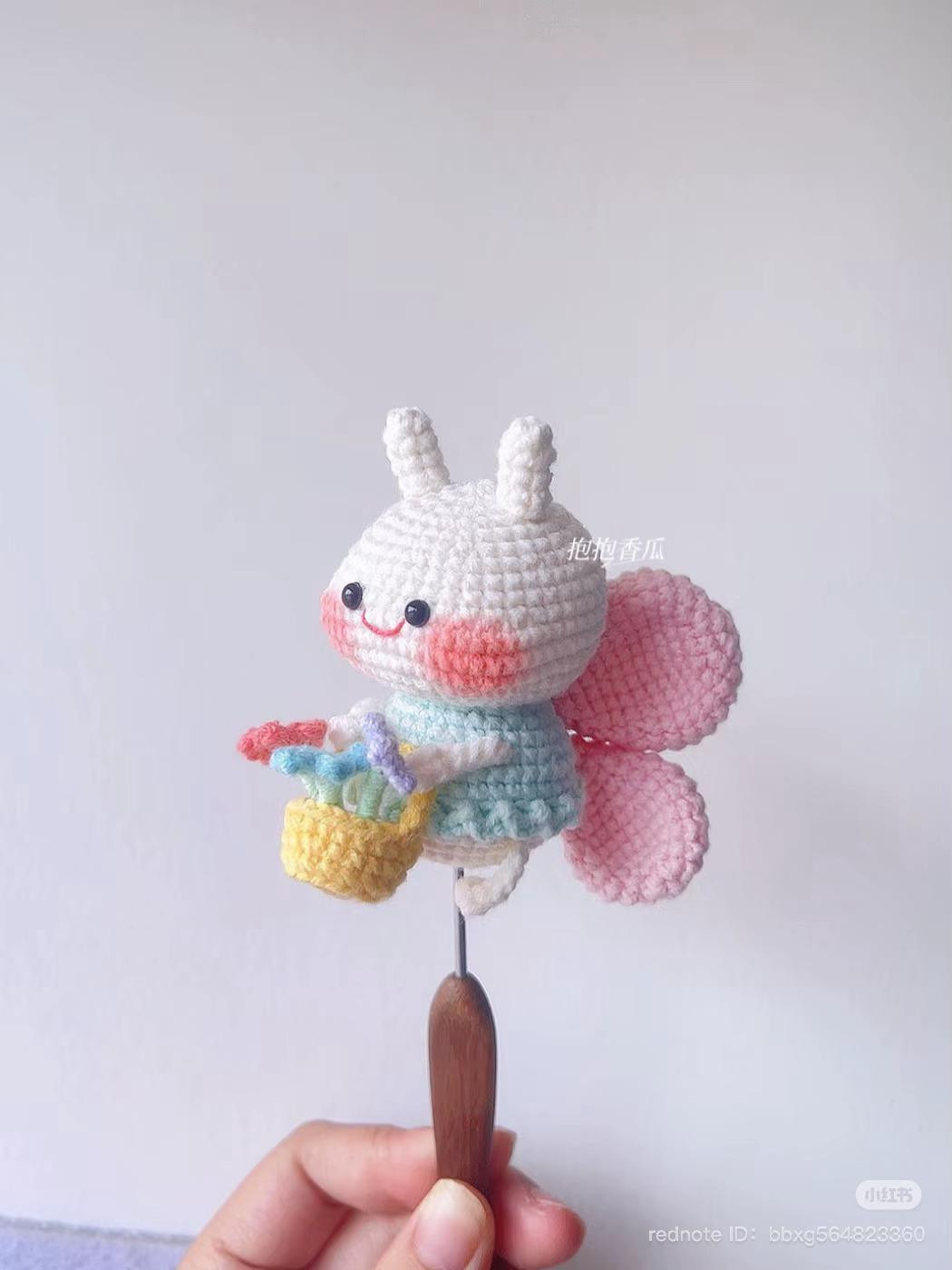 Chubby Little Butterfly Crochet Doll Pattern with Flower Basket