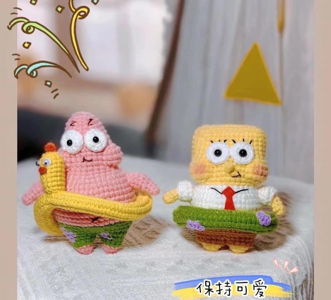 Chubby SpongeBob SquarePants and Patrick Star Crochet Amigurumi Pattern Chart