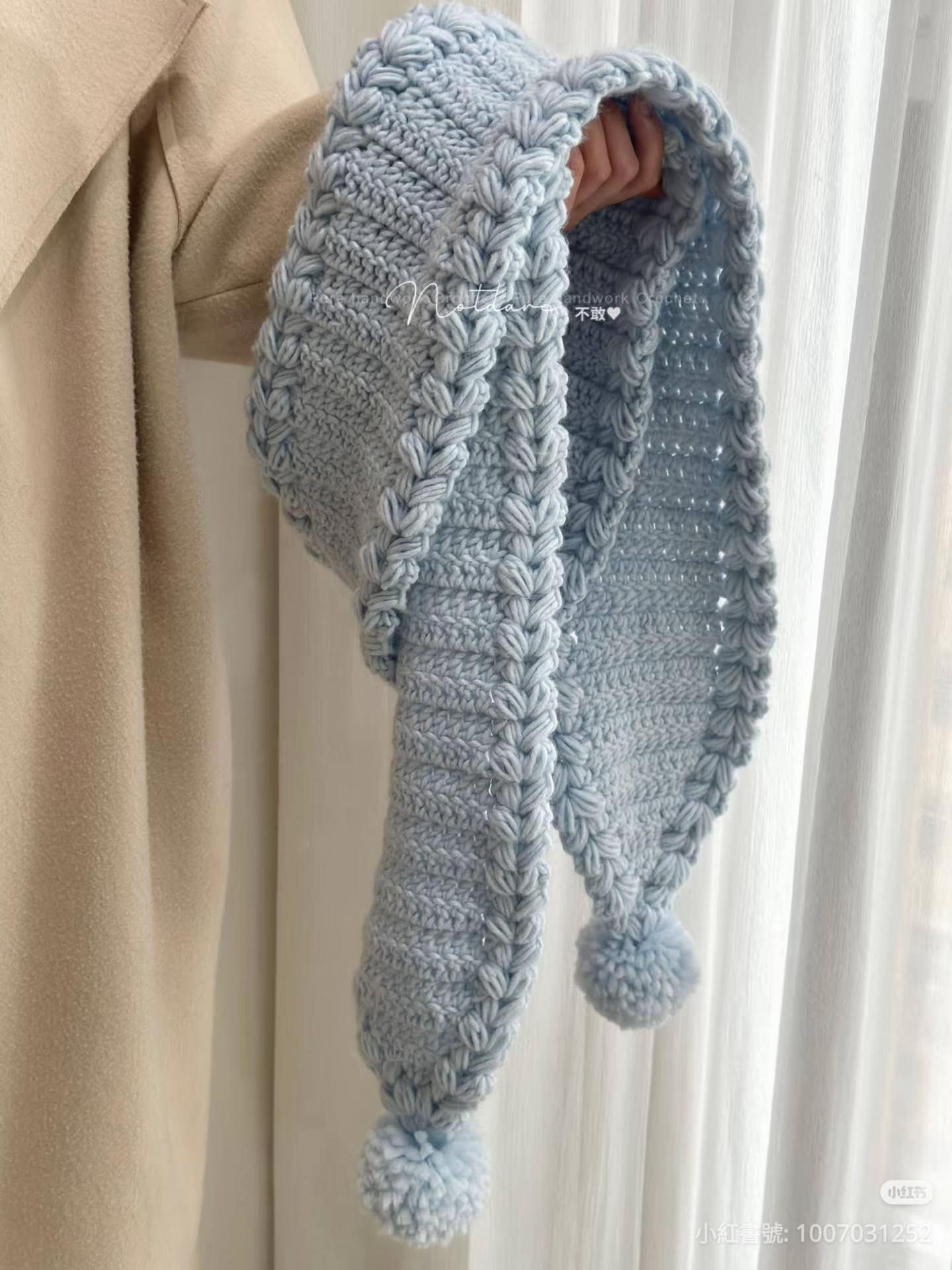 Chunky Icelandic Wool Scarf with Pom Poms - Crochet Pattern